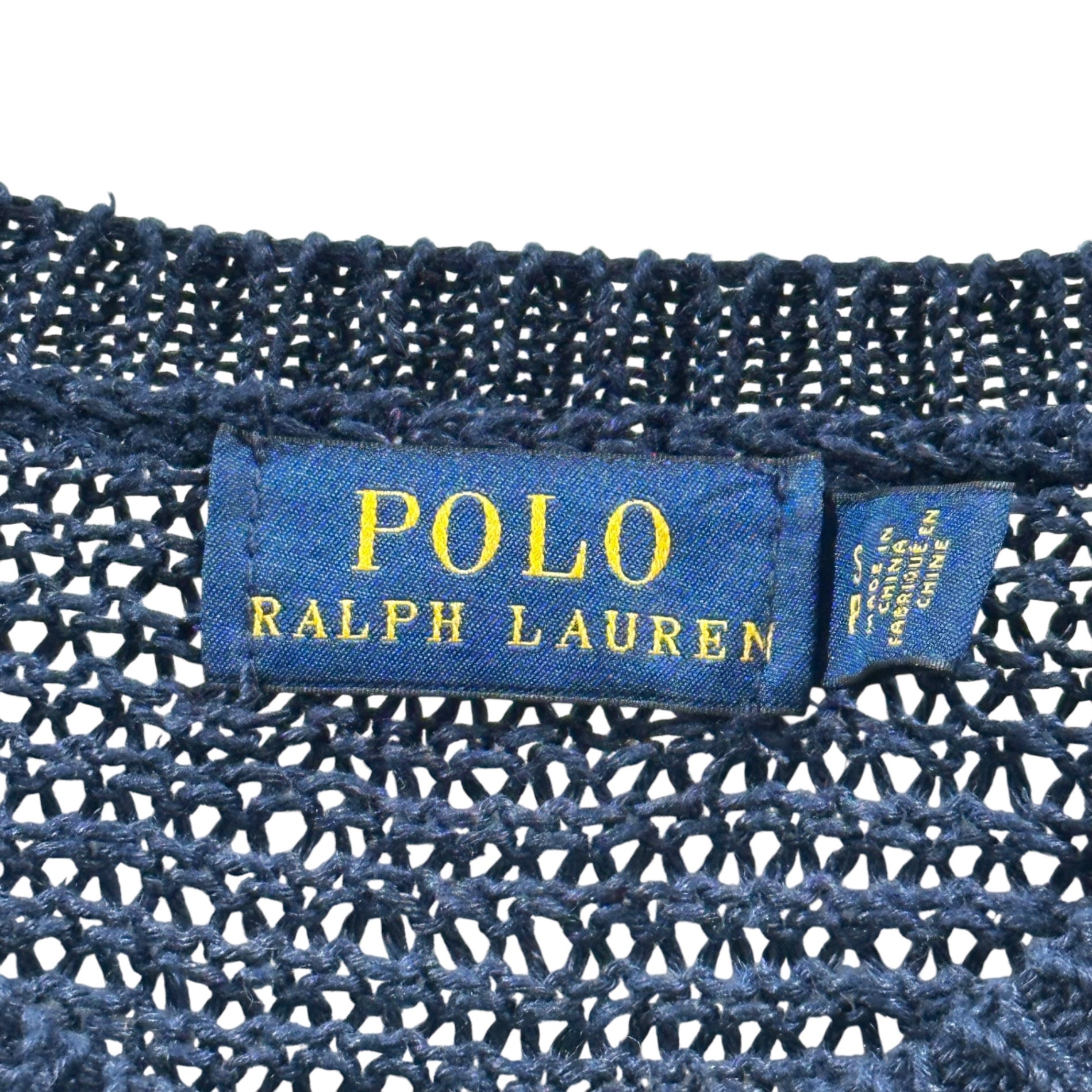 POLO RALPH LAUREN(ポロラルフローレン) Border mesh linen knit ボーダー メッシュ リネン ニット 0200011540 S ホワイト×ネイビー