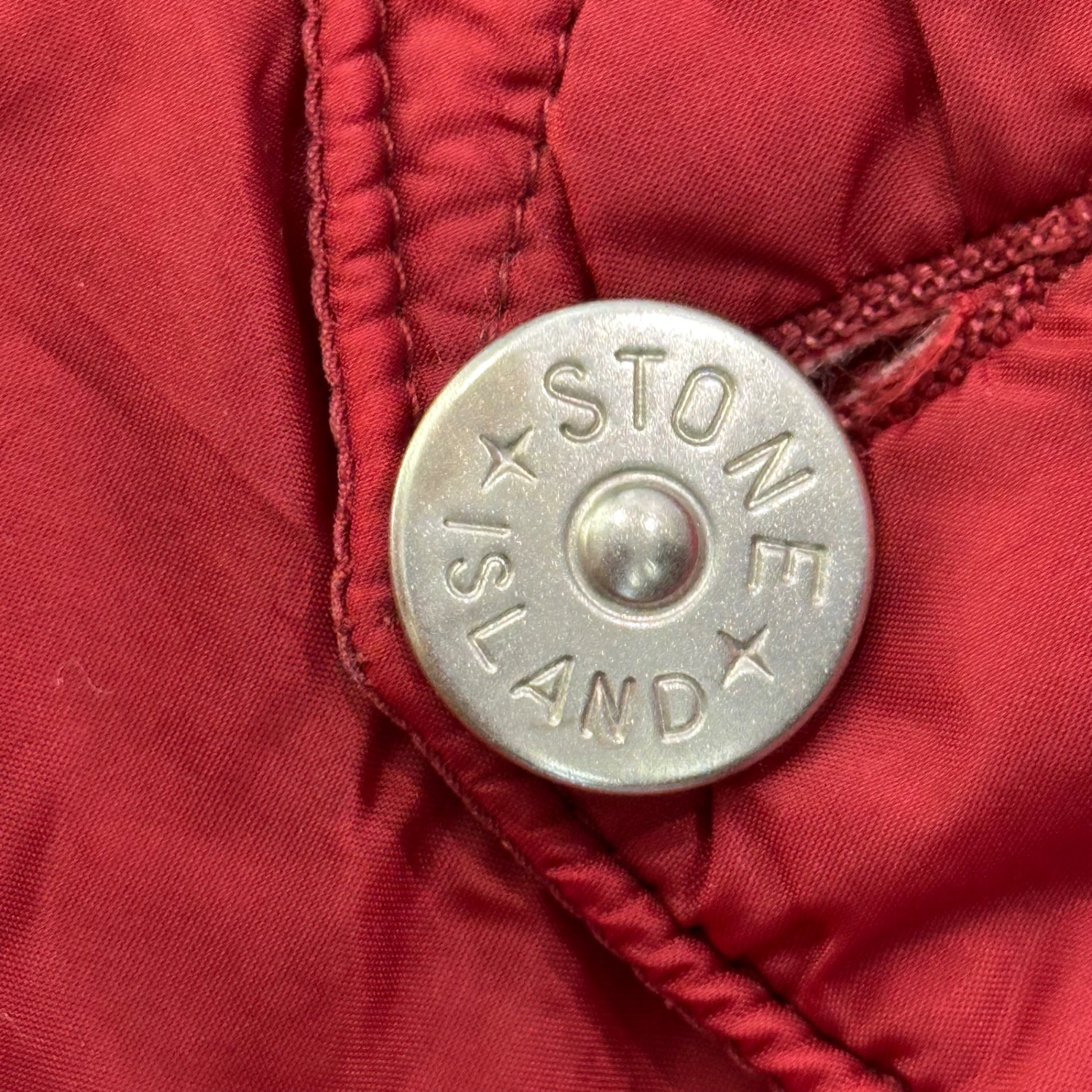 STONE ISLAND(ストーンアイランド) 01AW Garment dye Quilted Nylon Padded Jacket ガーメントダイ キルティング 中綿 ジャケット 3515M218 L レッド アーカイブ 00's カバーオール