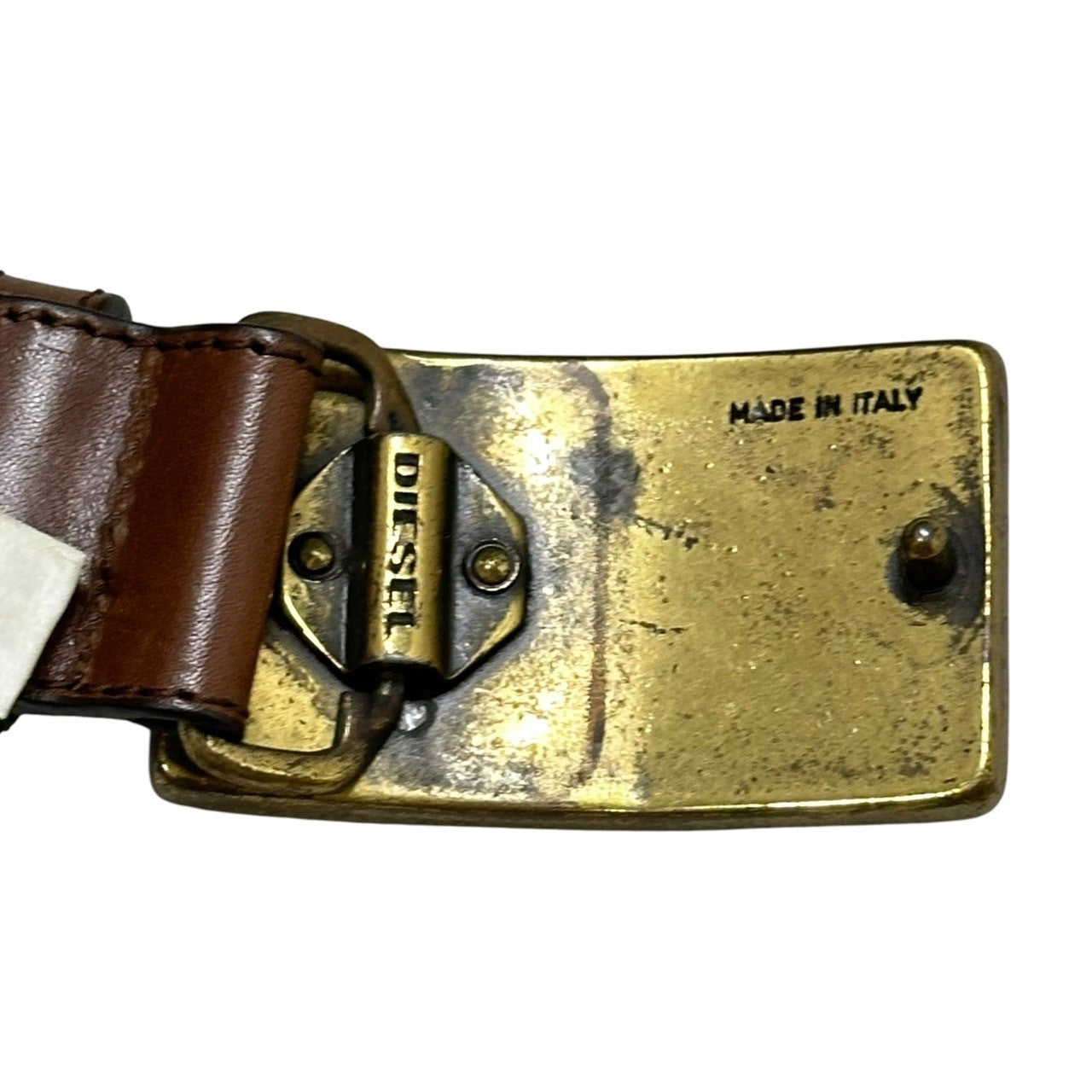 DIESEL(ディーゼル) 00's Buckle Belt 00年代 バックル ベルト 32インチ ブラウン イタリア製