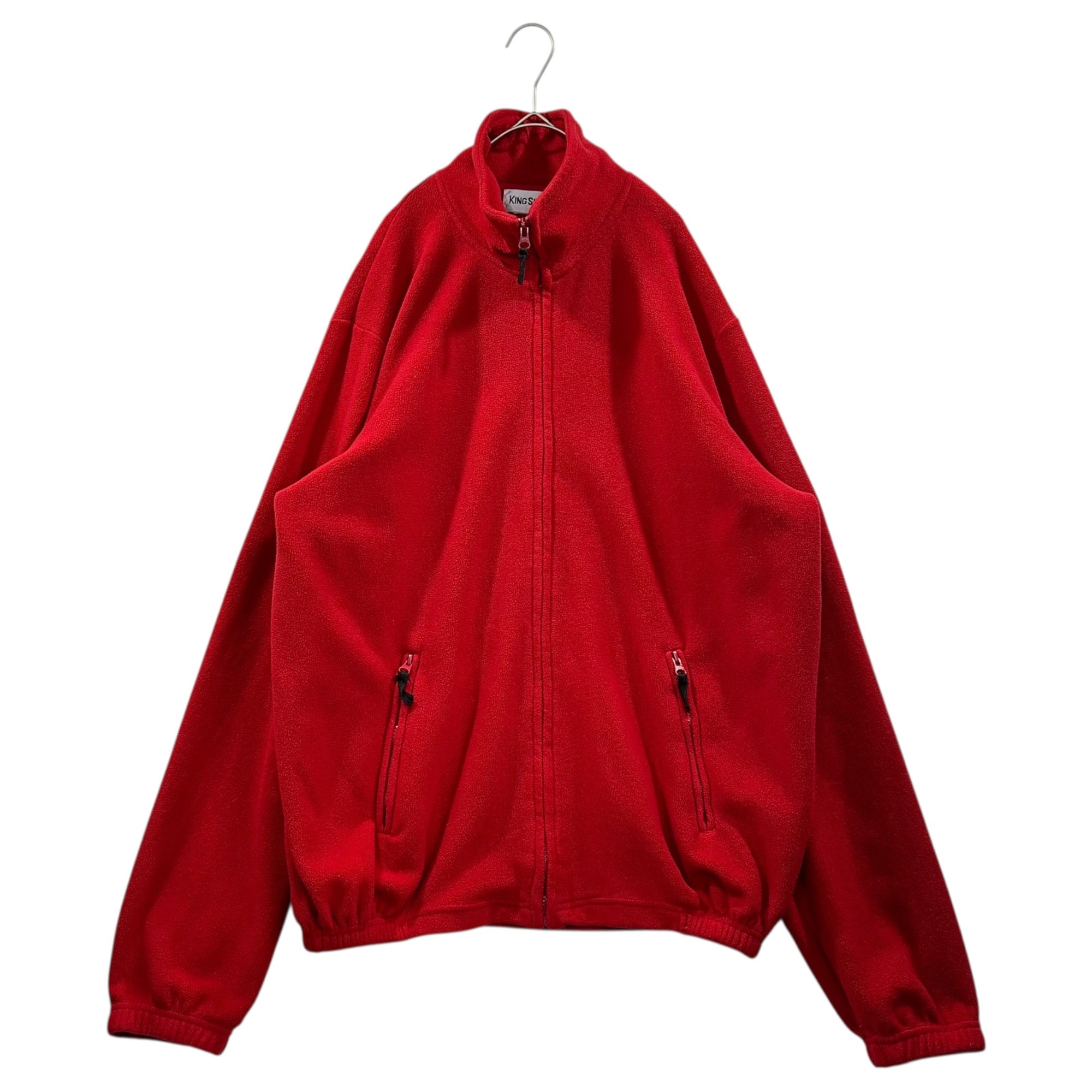 KING SIZE OLD Full-Zip Fleece boa Jacket フルジップ フリース ボア ジャケット 表記消(XL程度) レッド