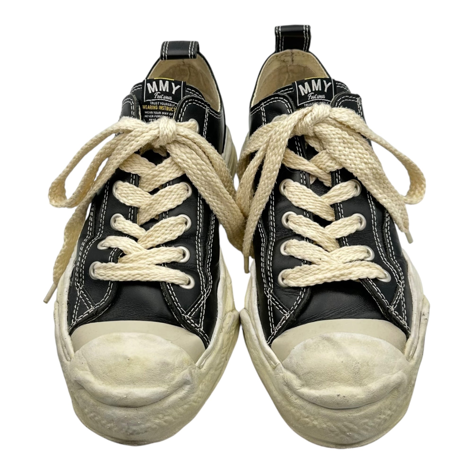 FR2 × atmos × Maison MIHARA YASUHIRO(エフアールツー × アトモス × メゾンミハラヤスヒロ) HANK “Black” Leather Low-Top Sneakers ハンク レザー ローカット スニーカー C07FW704 43(27.5cm程度) ブラック×ホワイト コラボレーションモデル