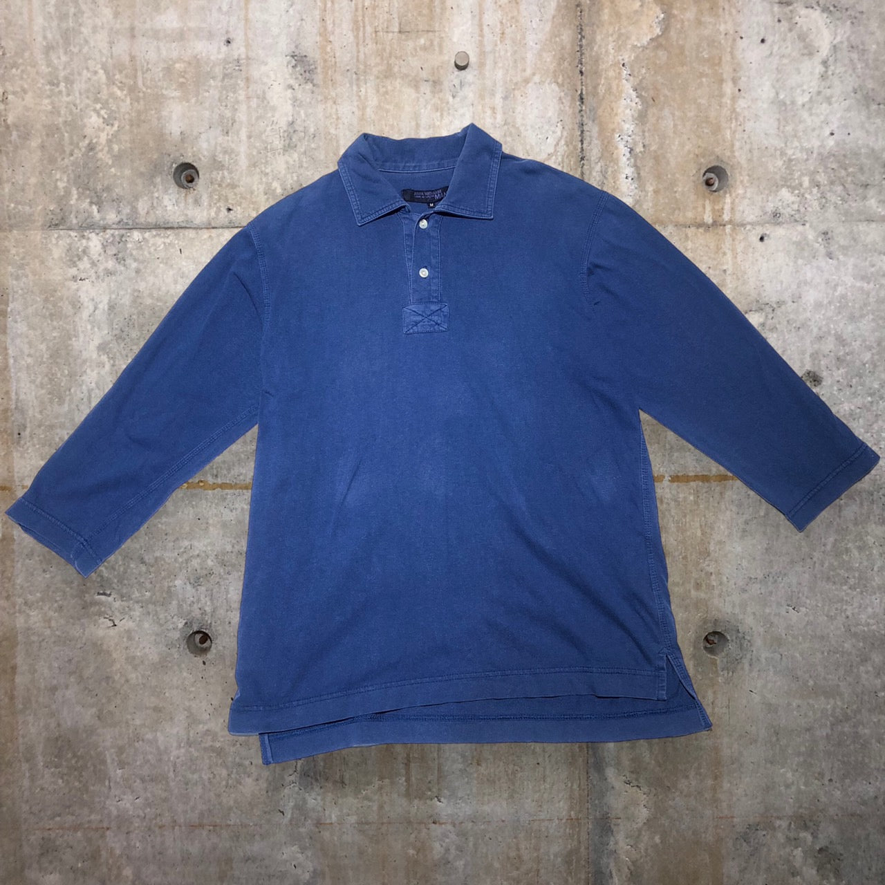 COMME des GARCONS JUNYA WATANABE MAN(コムデギャルソンジュンヤワタナベマン) 07AW後染め7分袖ポロシャツ WB-T003 M ブルー