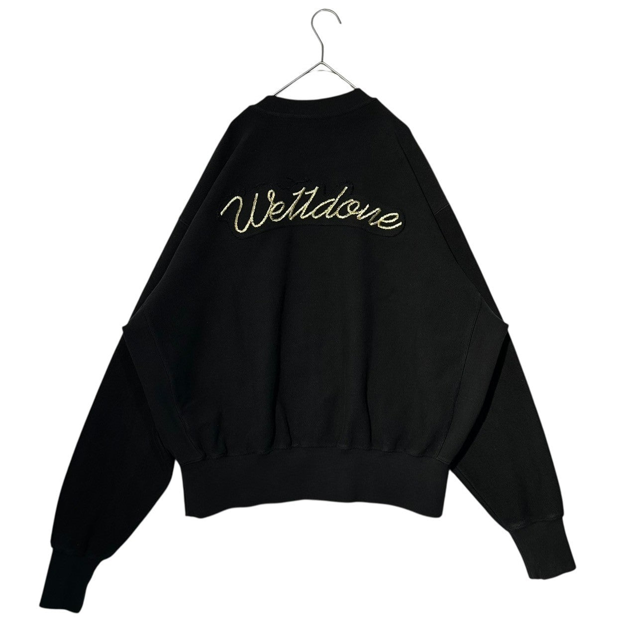 WELLDONE(ウェルダン) Logo Embroidery Crewneck Sweatshirt ロゴ 刺繍 クルーネック スウェット S ブラック