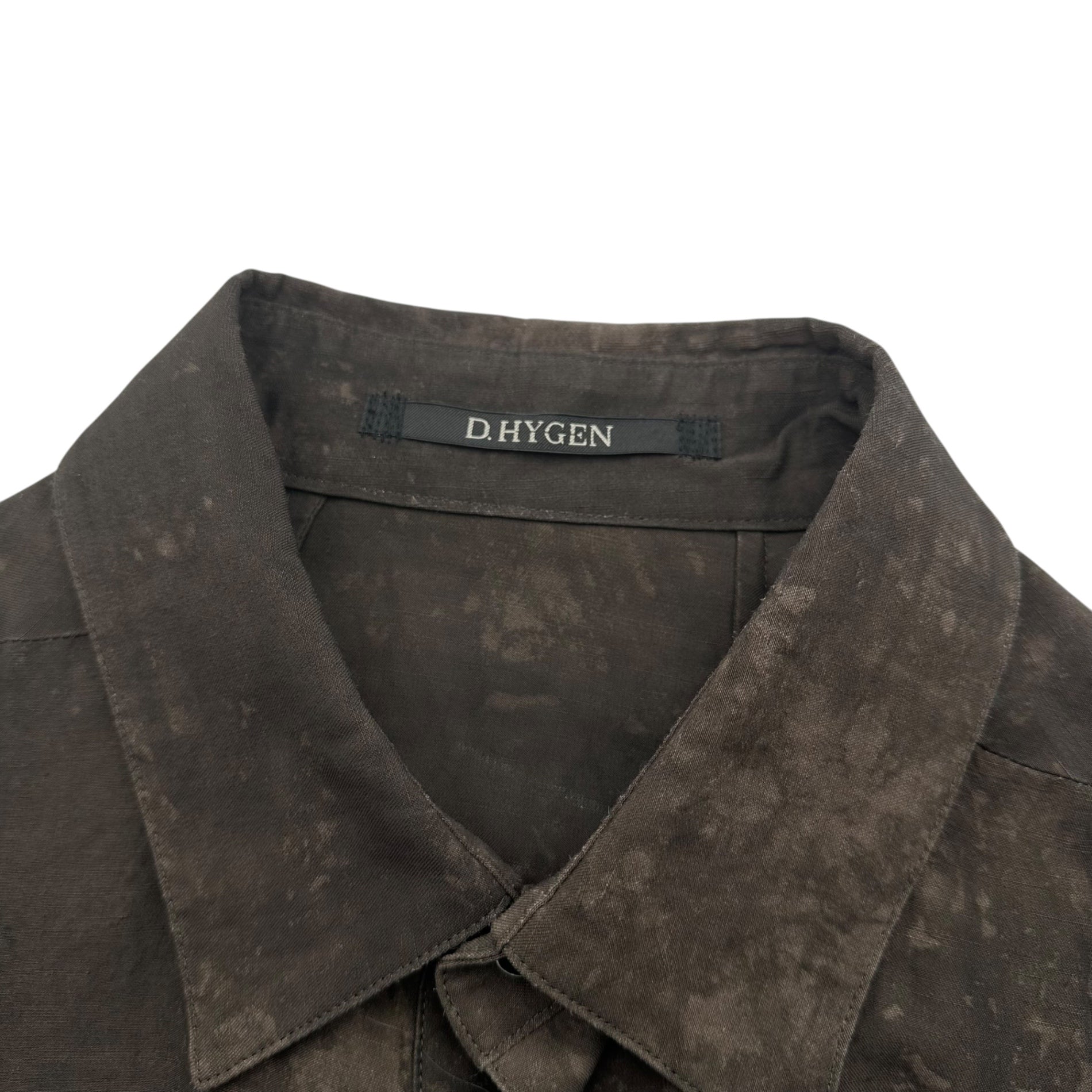 D.HYGEN(ディーハイゲン) 22SS Uneven Dyed Linen Ramie Rayon Short Sleeve Shirt ムラ染め リネン ラミー レーヨン 半袖 シャツ ST102-0522S 2 ブラウン