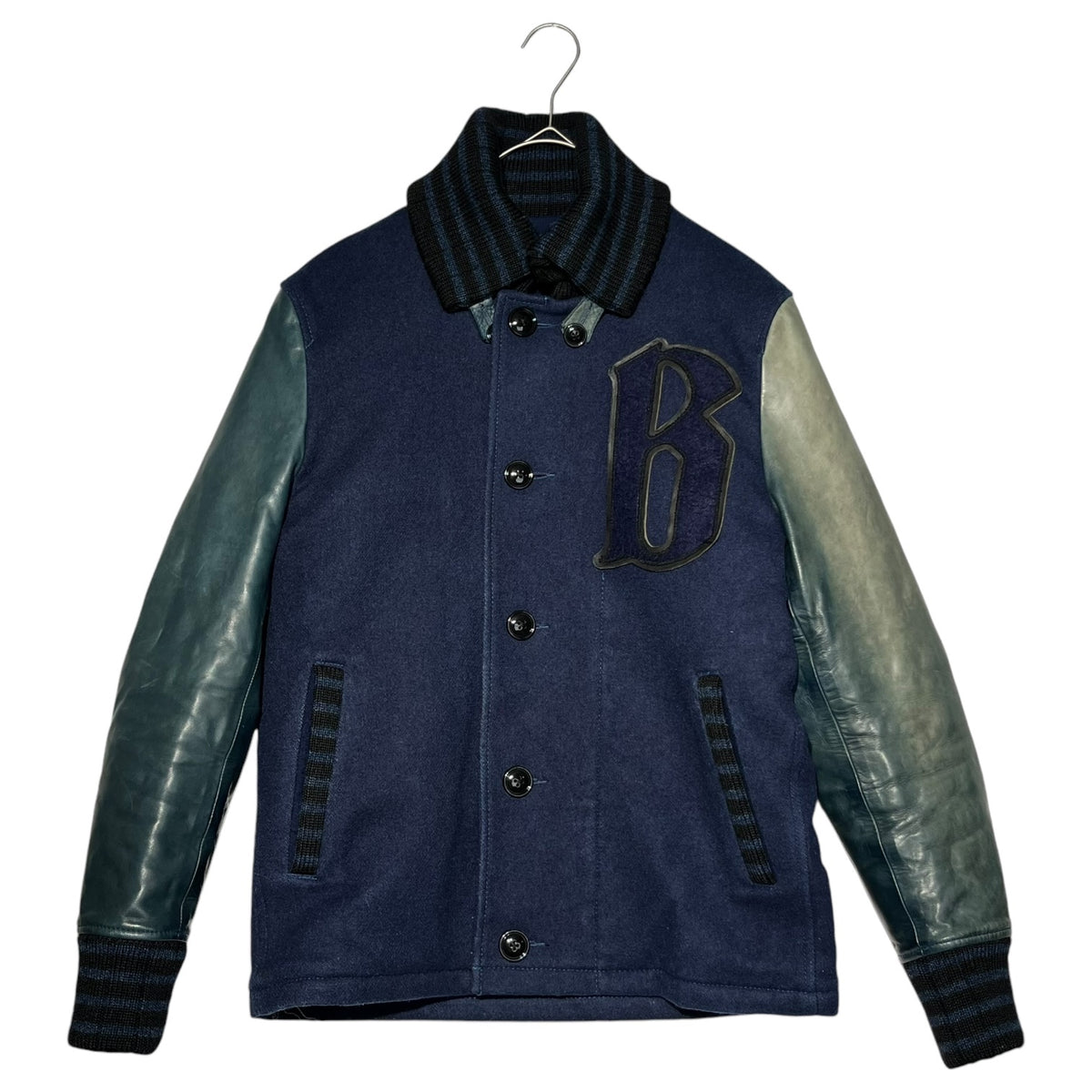 BLUE BLUE(ブルーブルー) インディゴ染 レザー切替ドンキージャケット 