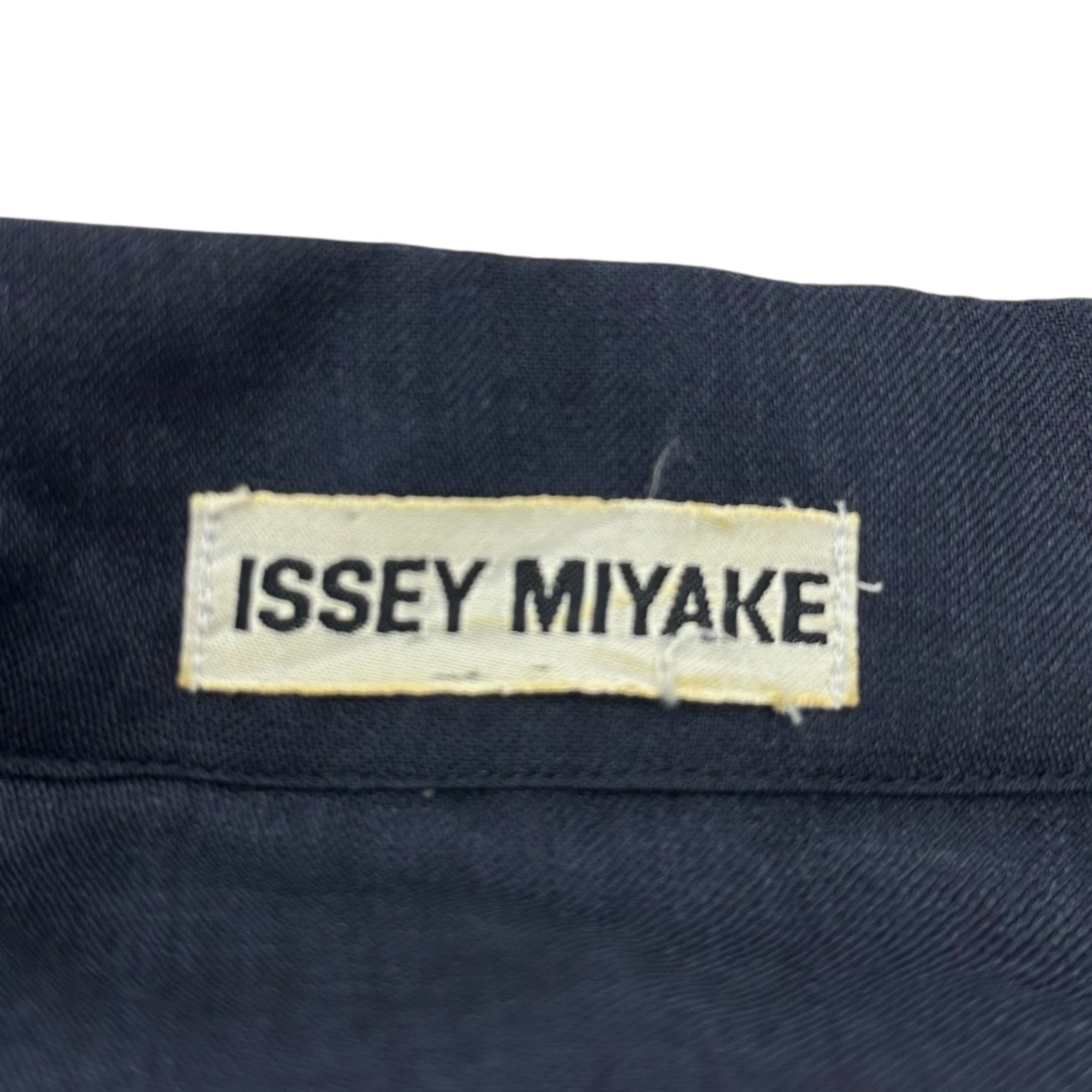 ISSEY MIYAKE(イッセイミヤケ) 70~80's Gathered neck wide-silhouette wool smock shirt ギャザーネック ワイドシルエット ウール スモック シャツ 70年代~80年代 JG14850 FREE ネイビー 初期生産品 稀少
