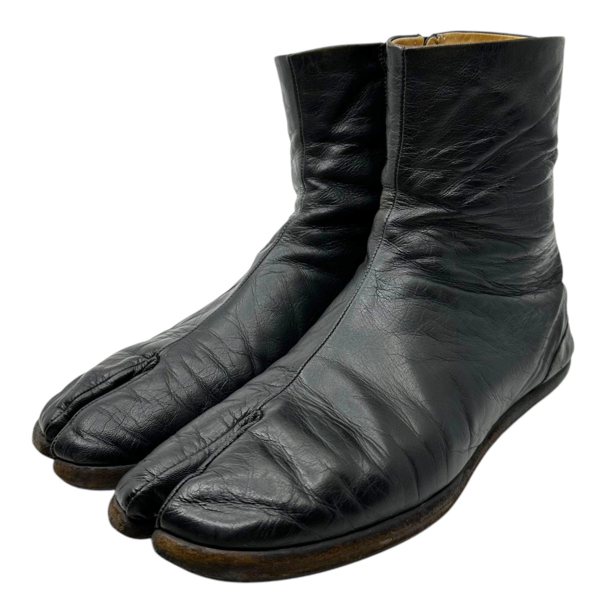 MAISON MARGIELA(メゾンマルジェラ) flat sole side zip tabi boots フラットソール サイドジップ 足袋 ブーツ 40(25.5~26.0cm程度) ブラック ソール張替え済み