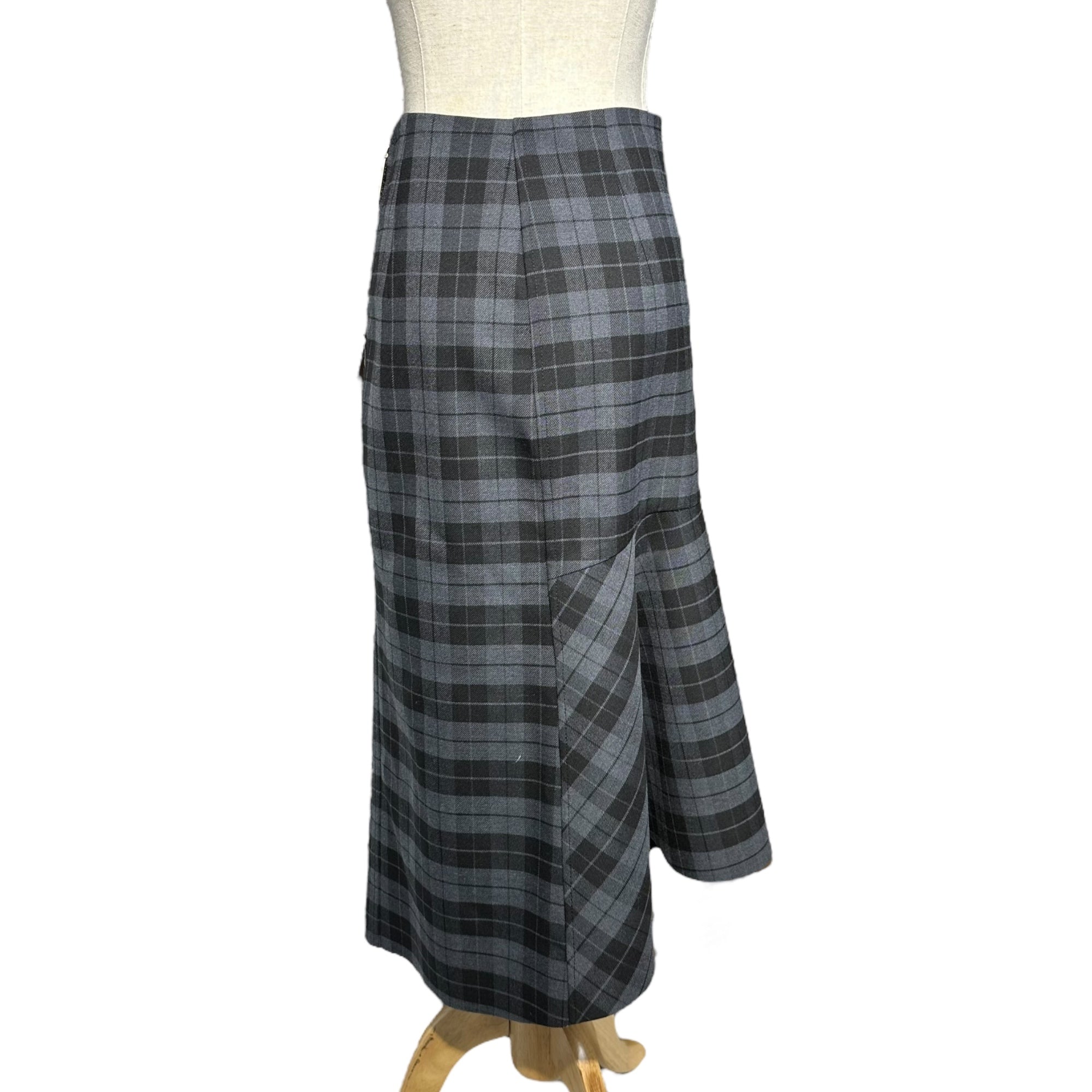BALENCIAGA(バレンシアガ) 19SS plaid draping skirt チェック柄 立体裁断 スカート 34(XS) グレー×ブラック