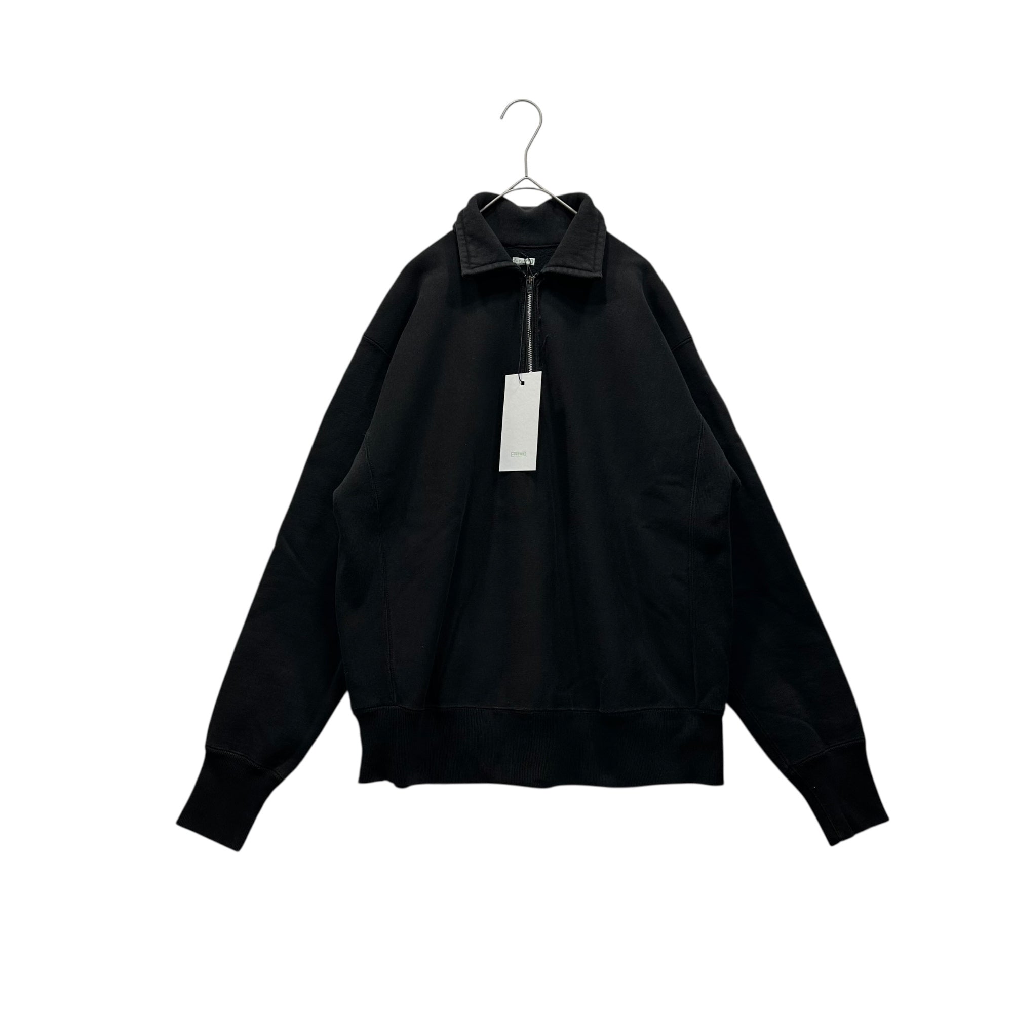 A.PRESSE(アプレッセ) 23AW Vintage Half Zip Sweatshirt ヴィンテージ ハーフ ジップ スウェット 23AAP-05-03K 2 ブラック