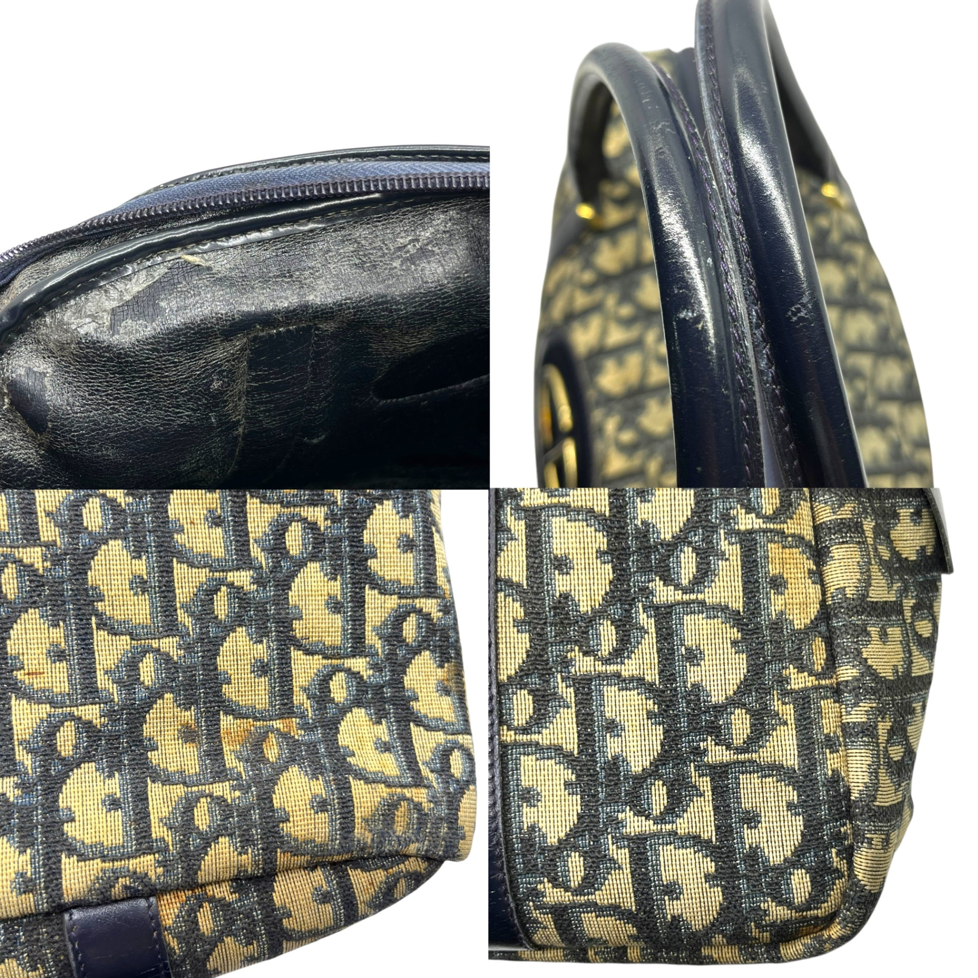 Christian Dior(クリスチャンディオール) CD logo trotter vintage handbag ロゴ トロッター ヴィンテージ ハンド バッグ ネイビー OLD