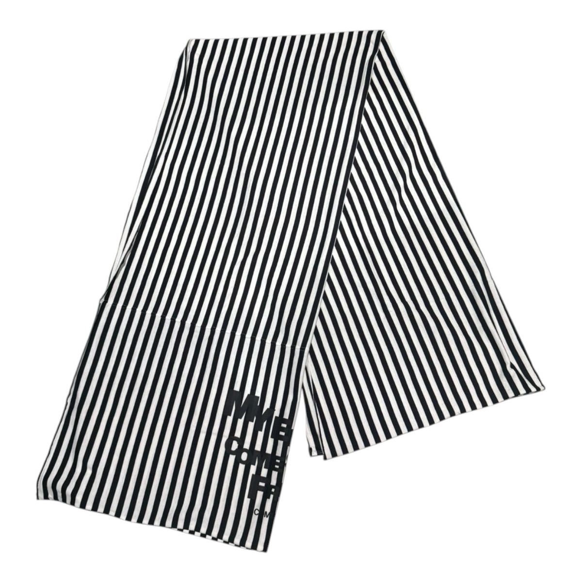 COMME des GARCONS(コムデギャルソン) 2000's ”MY ENERGY COMMES FROM FREEDOM” Striped Scarf 大判 ボーダー ストール GE-K401 ホワイト×ブラック