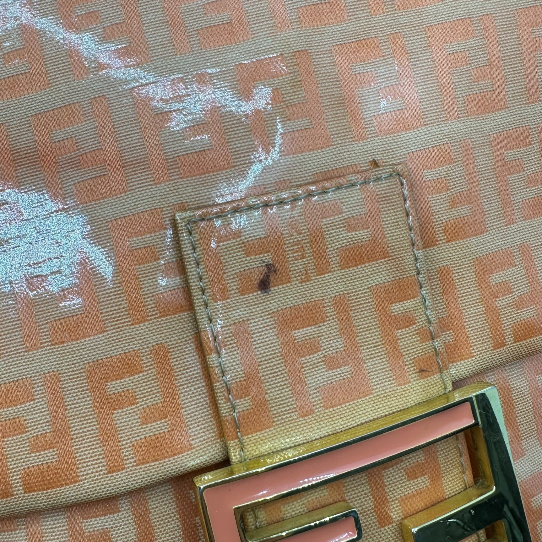 FENDI(フェンディ) Zucchino Enamel Mamma Bucket ズッキーノ エナメル マンマバケット オレンジ ハンド バッグ 肩掛け ワンショルダー ズッカ ヴィンテージ OLD