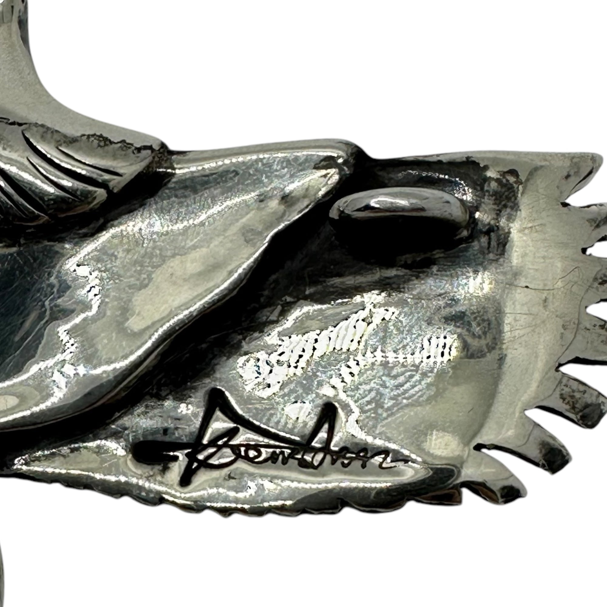 KENSHIRO(ケンシロウ) Japanese Engraving Large Eagle 金銀 和彫り 大 イーグル ペンダントトップ シルバー 重さ約41.5g