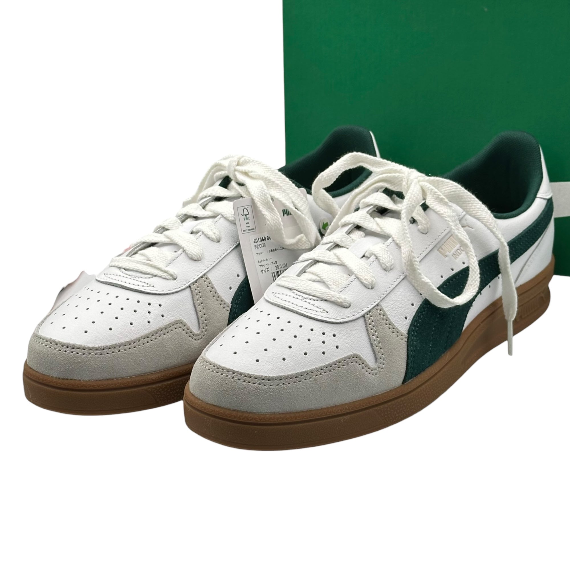 PUMA(プーマ) EXCLUSIVE INDOOR 限定 インドア ローカットスニーカー 401360-05 28.0cm ホワイト×グリーン