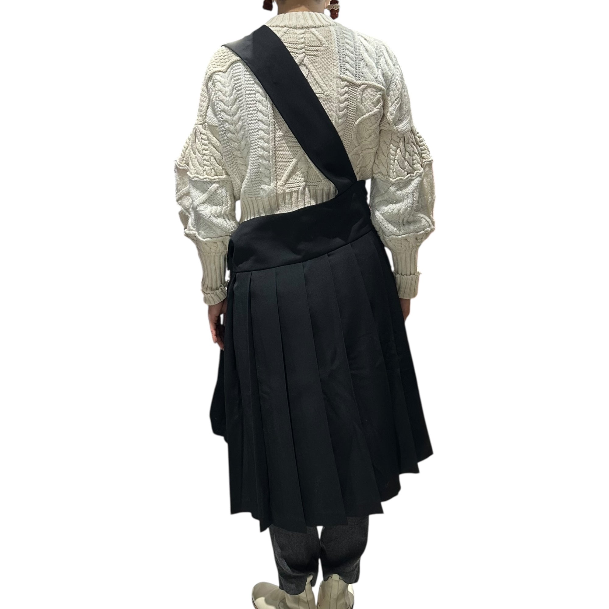 tricot COMME des GARCONS(トリココムデギャルソン) 09AW One-Shoulder Pleated Suspender Skirt ワンショルダー プリーツ 吊り スカート TD-A008 M ブラック AD2009 ジャンパースカート