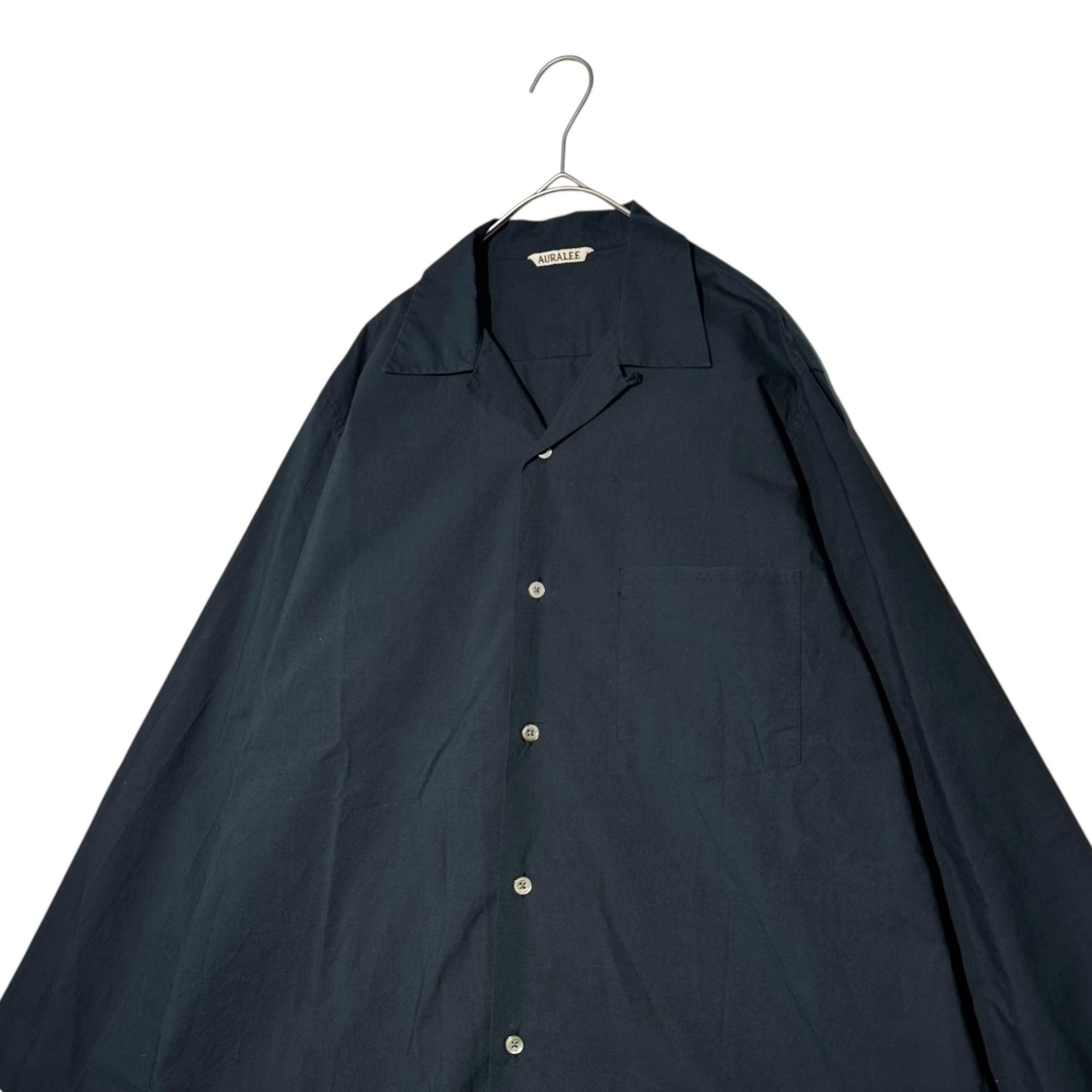 AURALEE(オーラリー) 16SS selvedge weather cloth open collared shirts セルビッチ ウェザー クロス オープンカラー シャツ A6SS02WC 4(M) ネイビー
