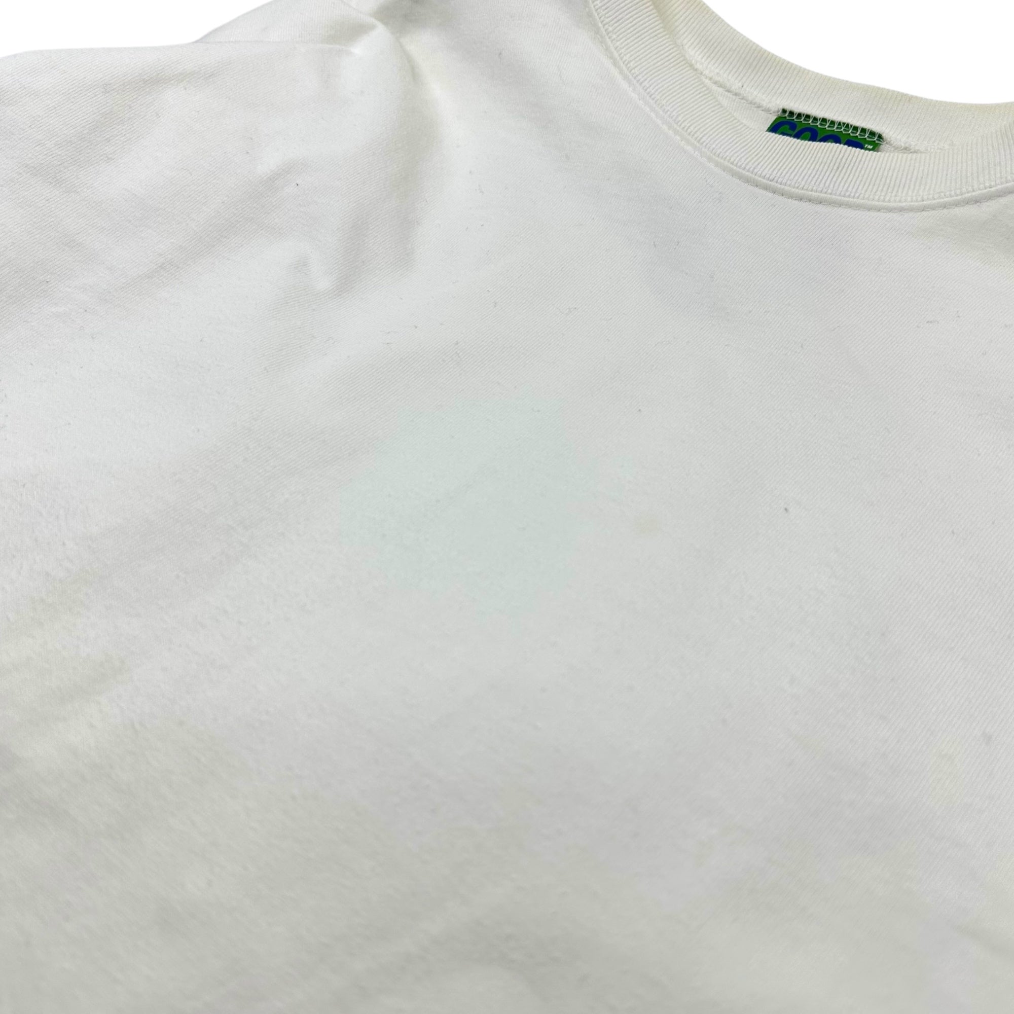 GOODENOUGH(グッドイナフ) 90's 750oz Back Logo Crew Neck T-Shirt 90年代 750オンス バックロゴ クルーネック Tシャツ M ホワイト×ブラック