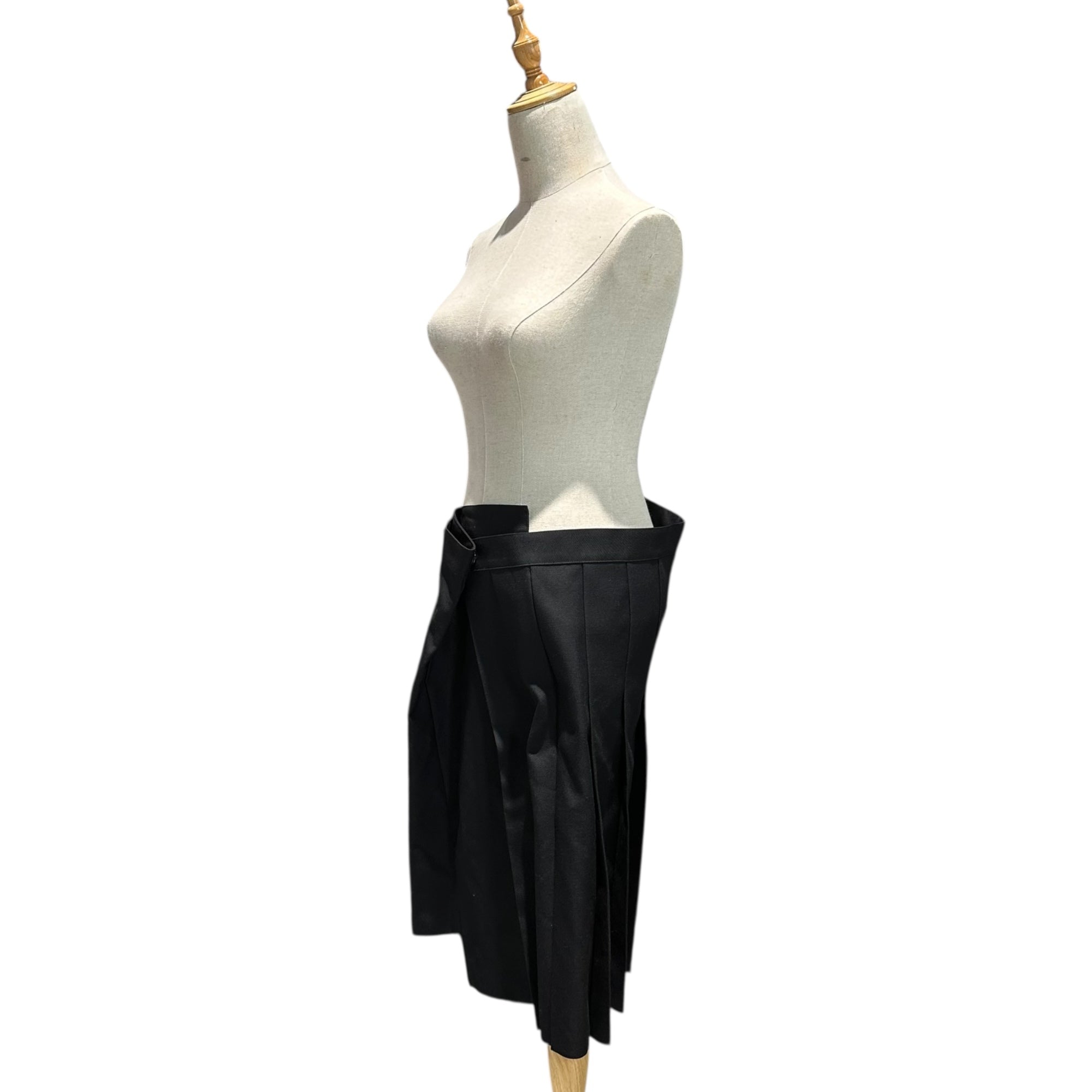 COMME des GARCONS JUNYA WATANABE(コムデギャルソンジュンヤワタナベ) 17AW Wrap-around Design Pleated Wool Skirt 折り返し デザイン プリーツ ウール スカート JT-P009 M ブラック AD2017