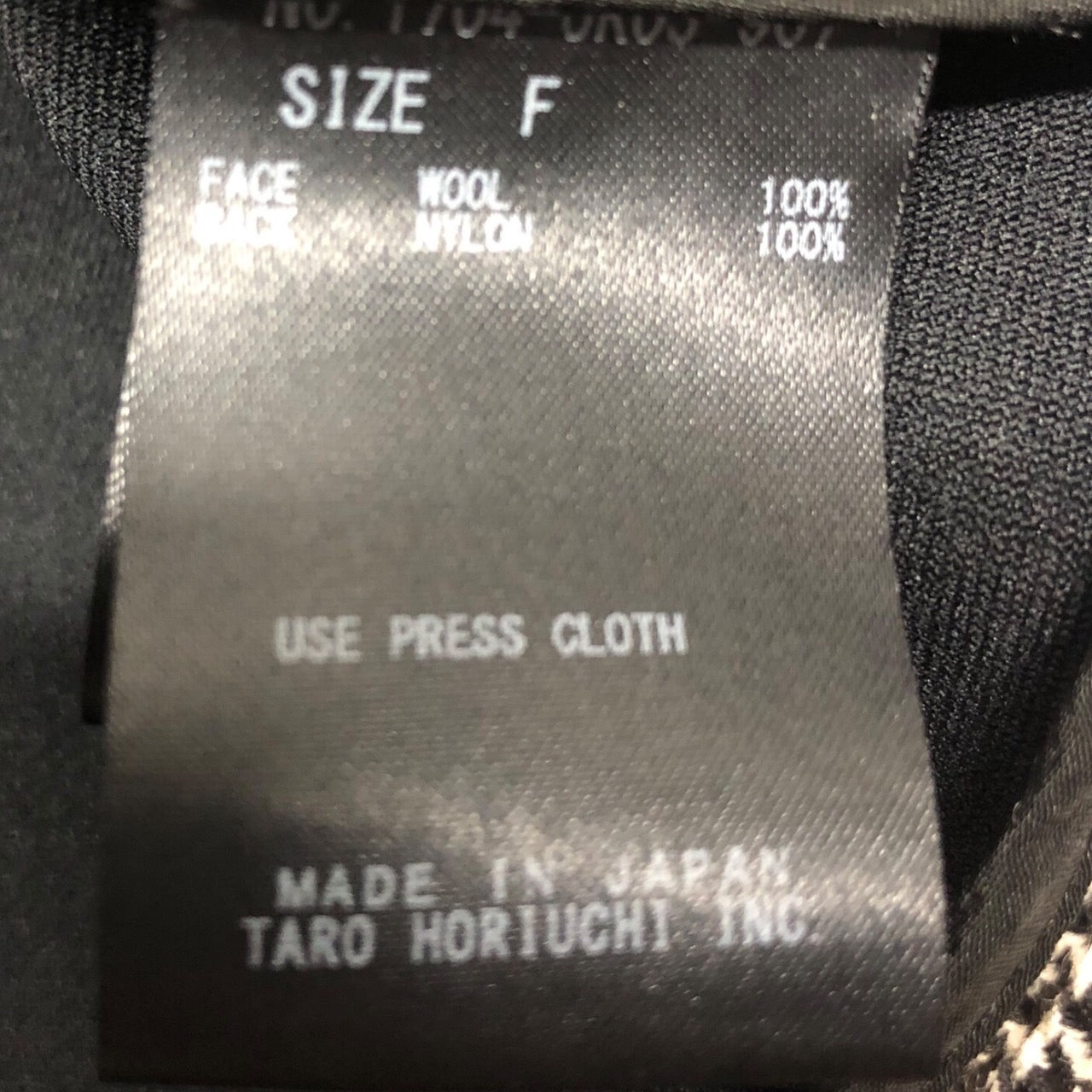 TARO HORIUCHI(タロウホリウチ) 千鳥柄ウールボンディングショート丈ブルゾン 1704-JK03-907 FREE ブラック