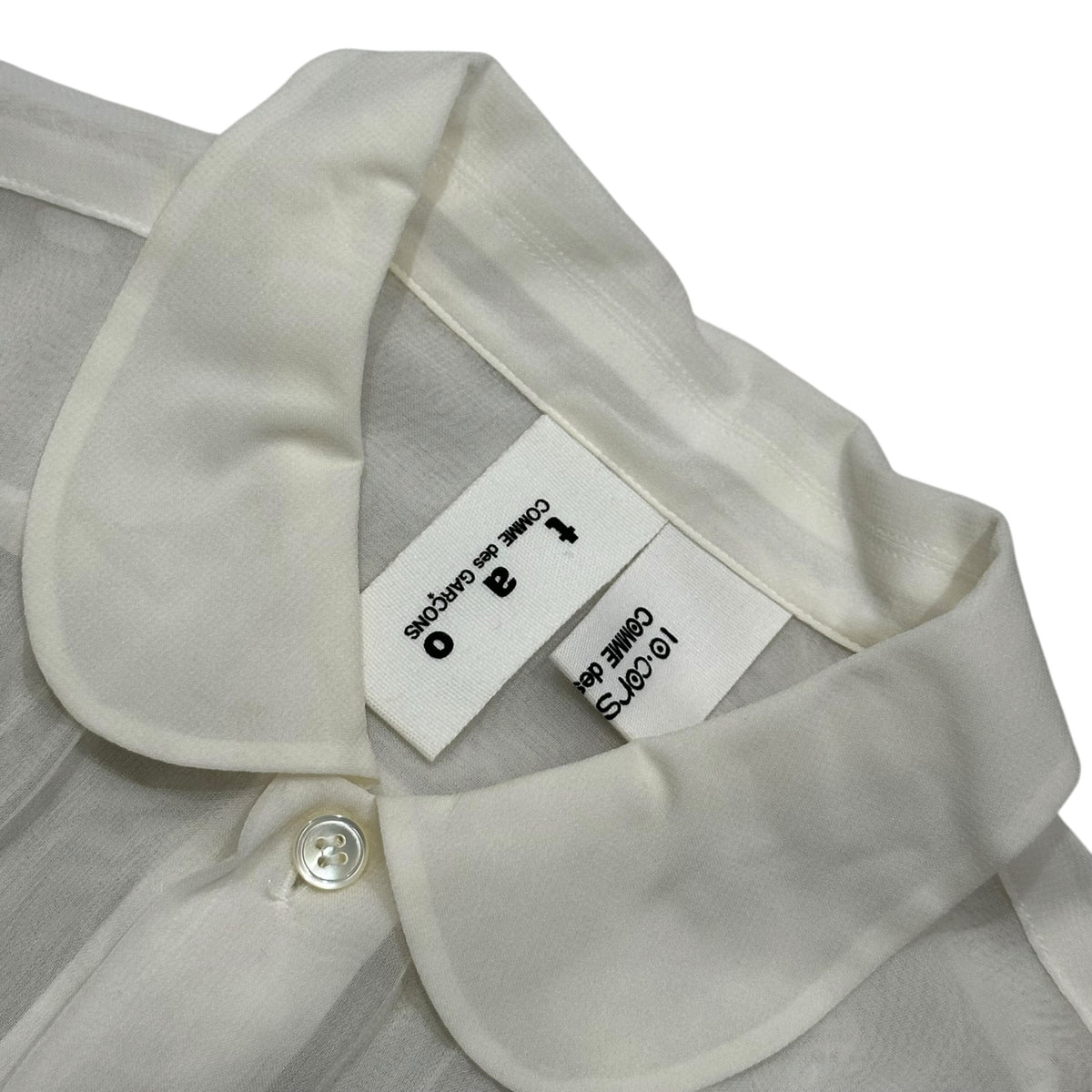 TAO COMME des GARCONS × 10 corso como COMME des GARCONS(タオ コムデギャルソン × ディエチコルソコモ コムデギャルソン) 2007AW Cotton Lace Gathered Sheer Blouse コットン レース ギャザー シアー ブラウス ST-B706 FREE オフホワイト AD2007 00s アーカイブ