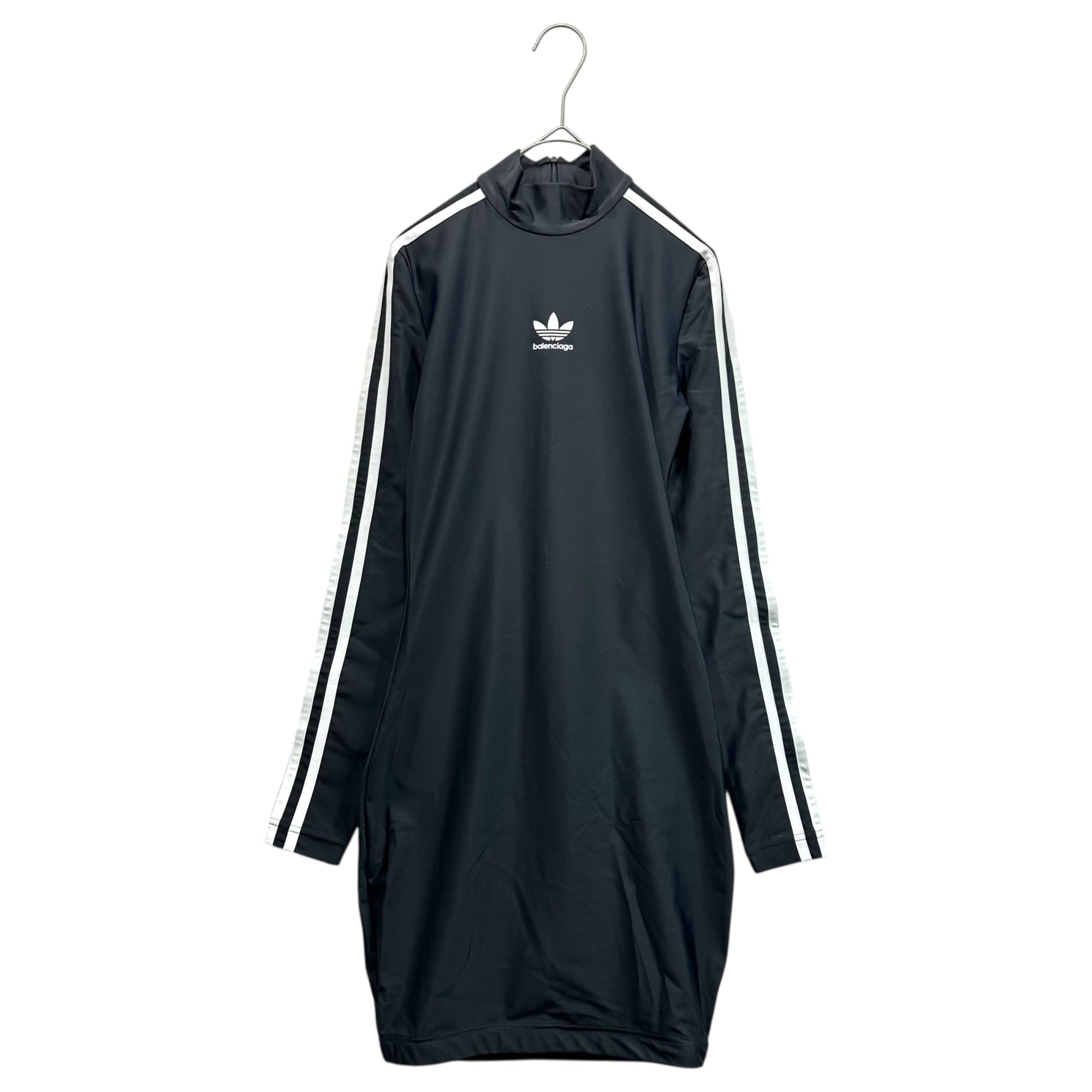 BALENCIAGA(バレンシアガ) 3-LINE Stretch Trefoil Logo Dress スリーライン ストレッチ トレフォイル ロゴ ワンピース ドレス JP57 2022 02480 34(XS程度) ブラック×ホワイト