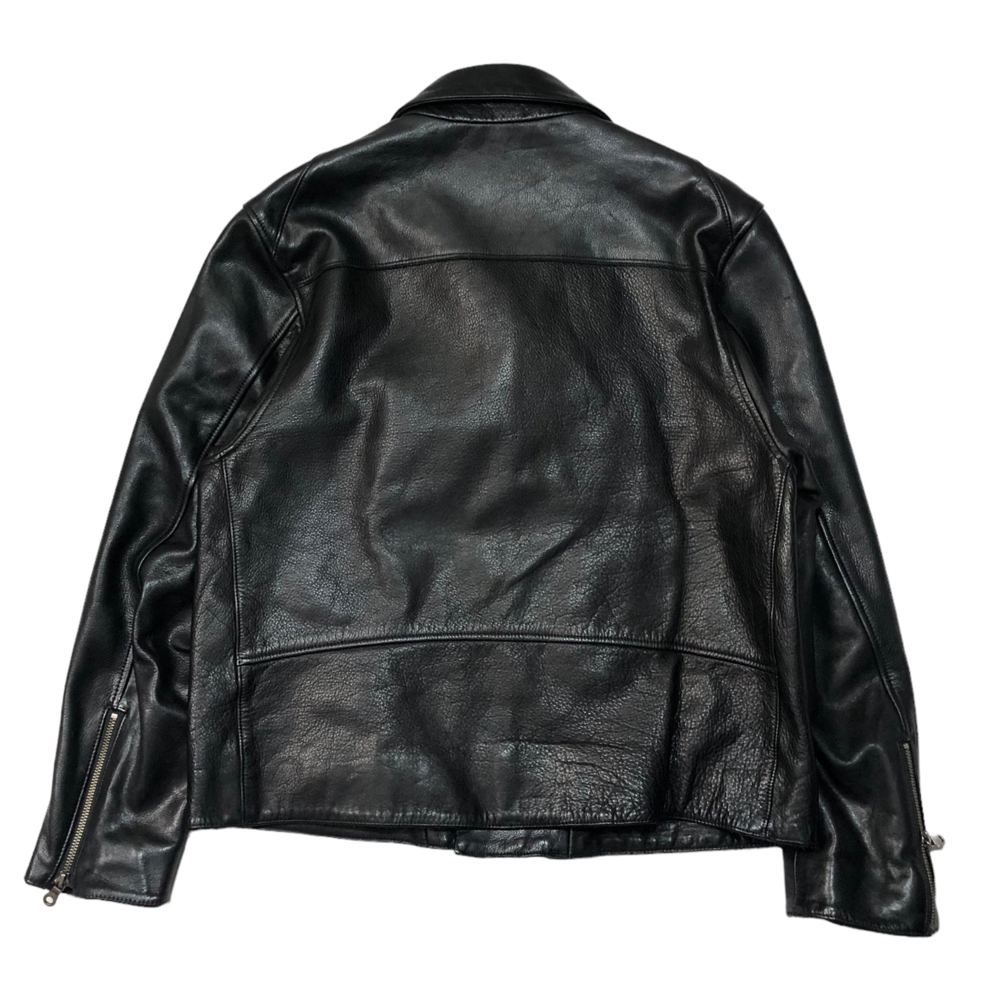 SHAMA × nano universe(シャマ×ナノユニバース) double riders jacket ダブルライダース ジャケット 本革 牛革 AQSH1922 L ブラック ナノユニバース別注品