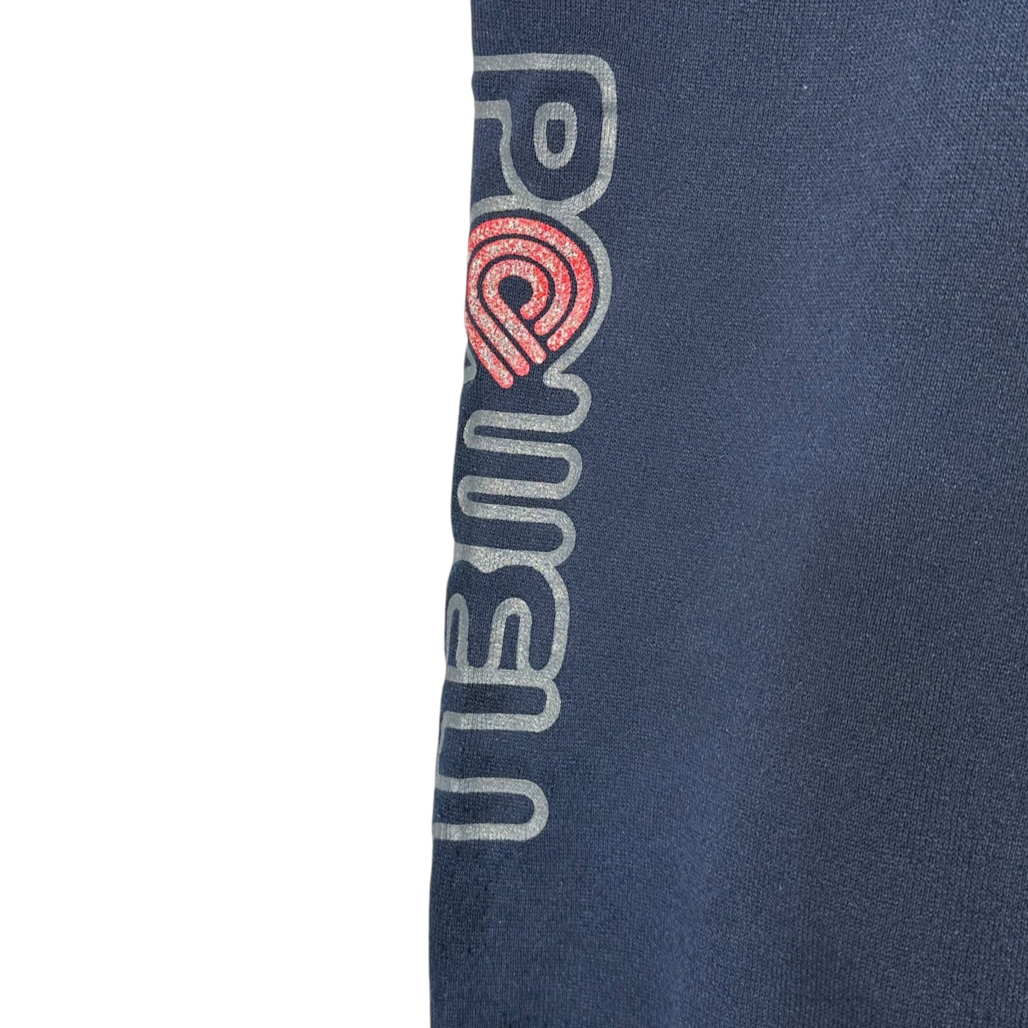 VINTAGE(ヴィンテージ) 80's vintage side print crew neck brushed lining sweatshirt 80年代 ヴィンテージ サイドプリント クルーネック 裏起毛 スウェット DISCUSボディ M ネイビー