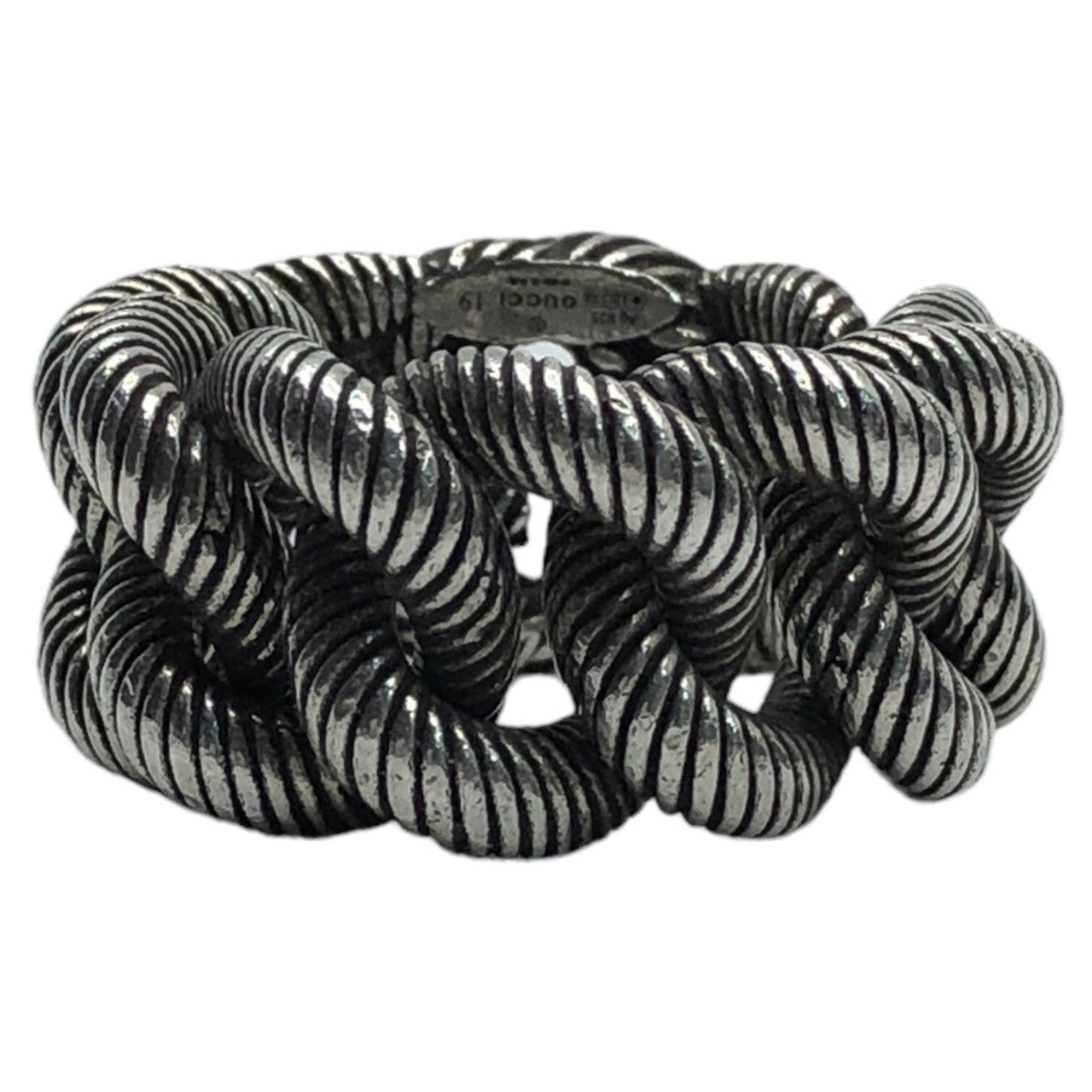 GUCCI(グッチ) Interlocking G chainring インターロッキングG チェーン リング ゴルメット Ag925/SV925 599740 J8400 0811 19 シルバー