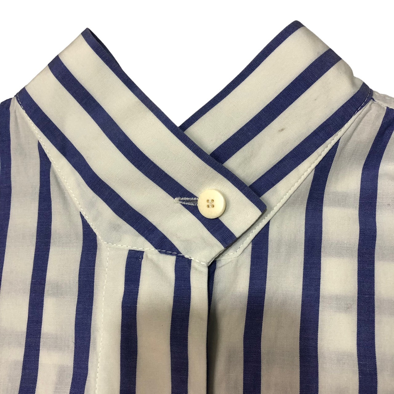 ISSEY MIYAKE(イッセイミヤケ) 80's筆タグスタンドカラーストライプシャツ JG12099 M ブルー×ホワイト