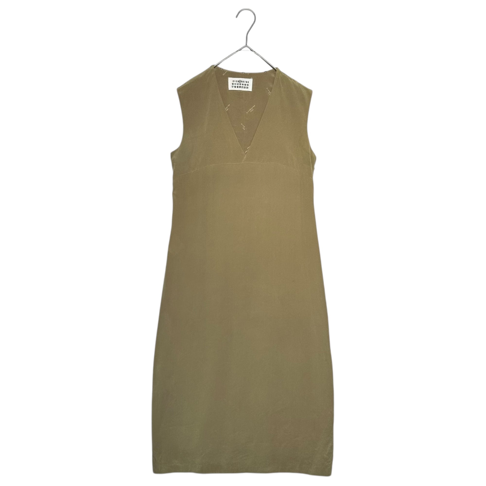 Maison Martin Margiela(メゾン マルタンマルジェラ) 00's Sleeveless Silk Dress Dress ノースリーブ シルク ドレス ワンピース カーキ ここのえ期 アーカイブ