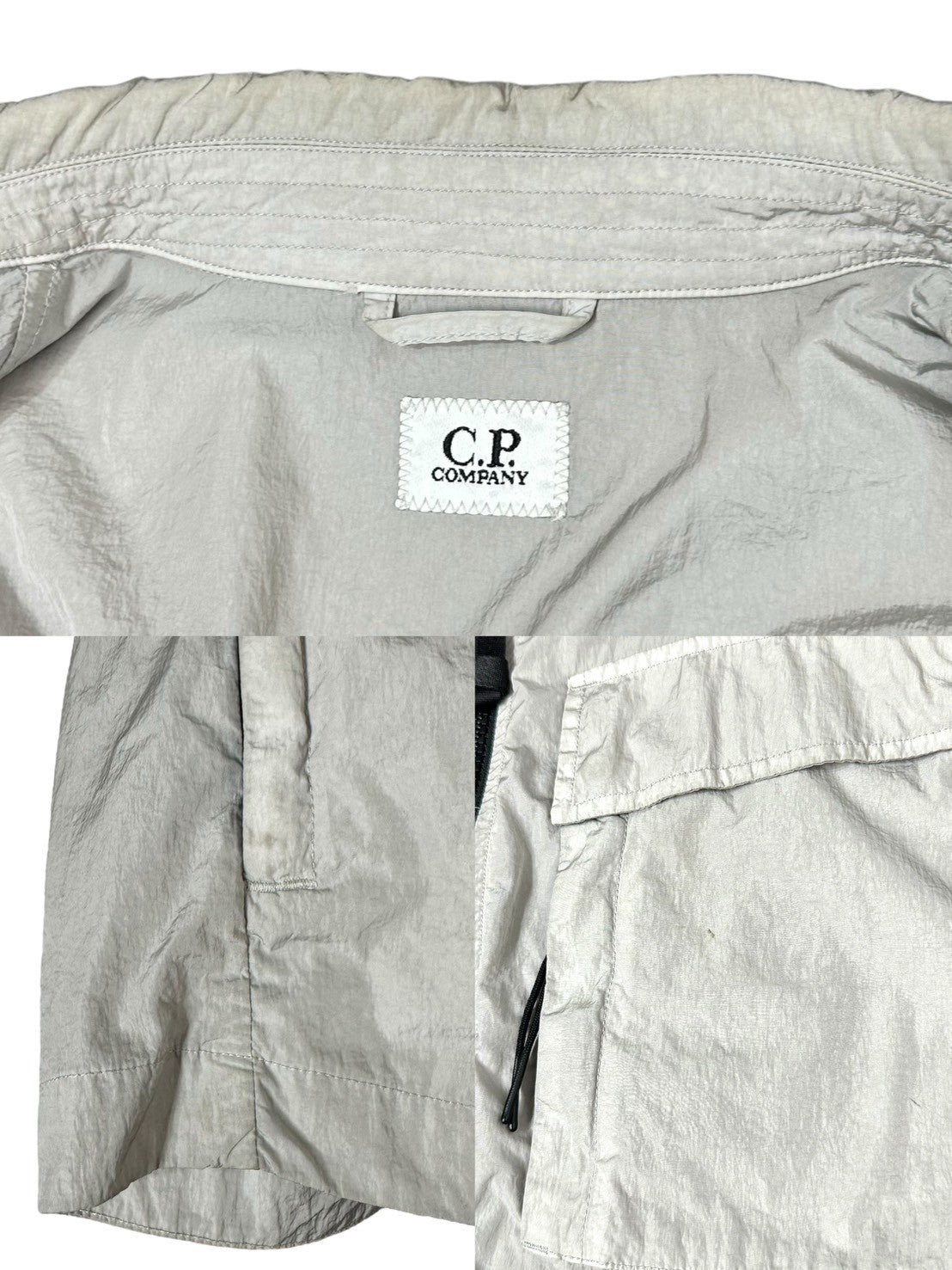 C.P.COMPANY(シーピーカンパニー) 14SS Flap Pocket Zip Up Nylon Over Shirt Jacket フラップ ポケット ジップアップ ナイロン オーバー シャツ ジャケット 14CMOS371A 005904G M グレー