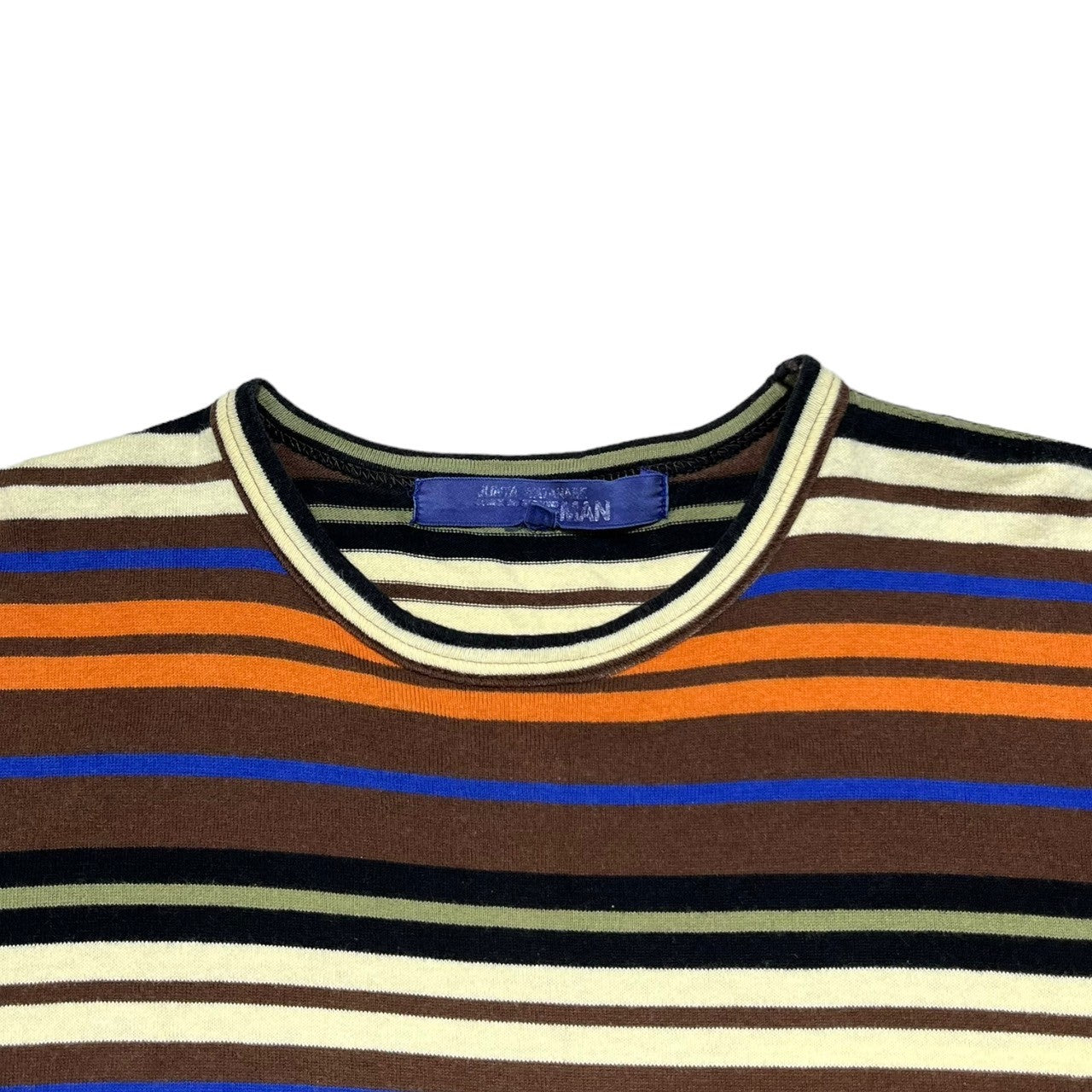 COMME des GARCONS JUNYA WATANABE MAN(コムデギャルソンジュンヤワタナベマン) 05SS multi-border T-shirt マルチ ボーダー Tシャツ WO-T024 M ブラウン AD2004