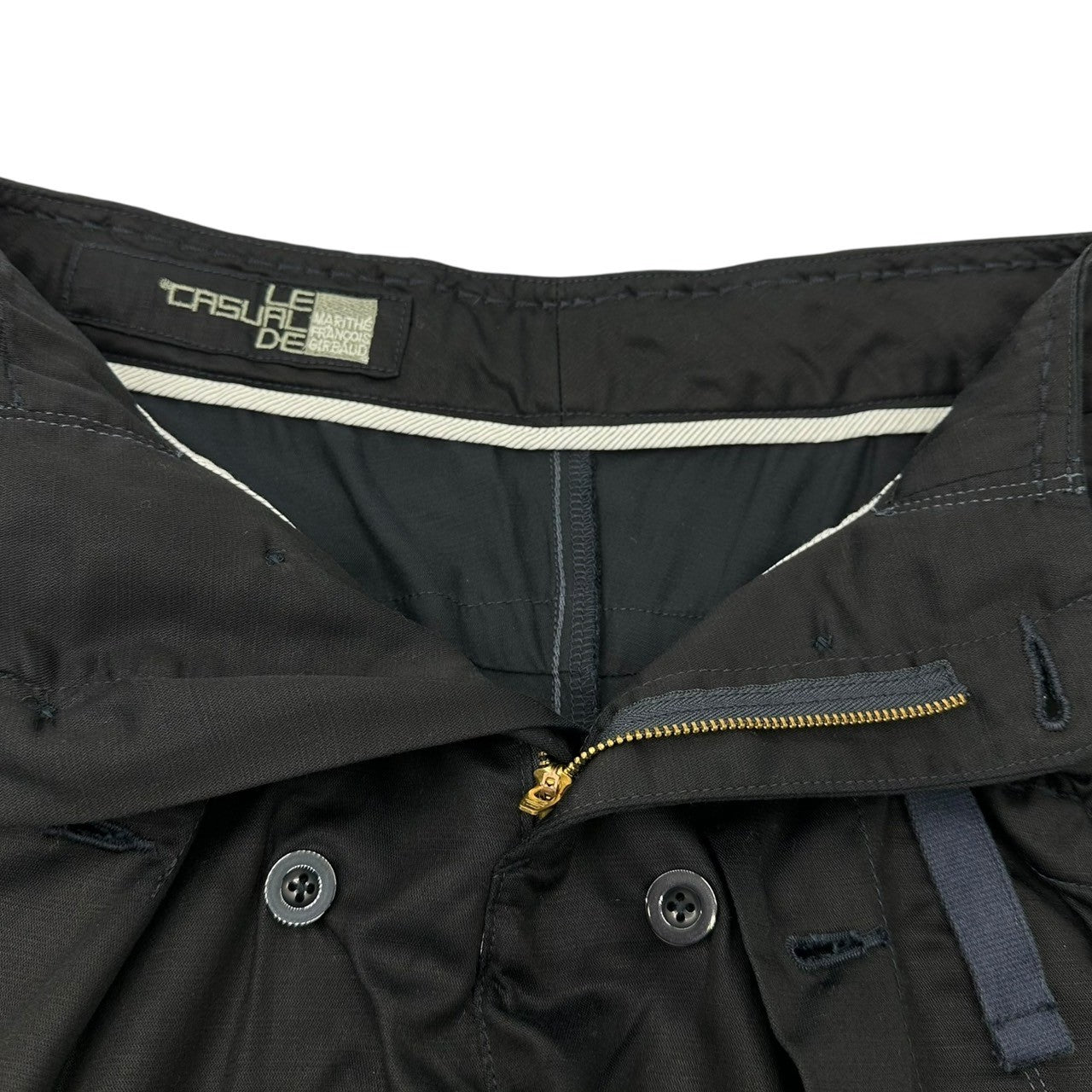 MARITHE FRANCOIS GIRBAUD(マリテフランソワジルボー) 00's Modified Cropped Pants 変形 クロップド パンツ F6-2611 SS ブラック×ネイビー