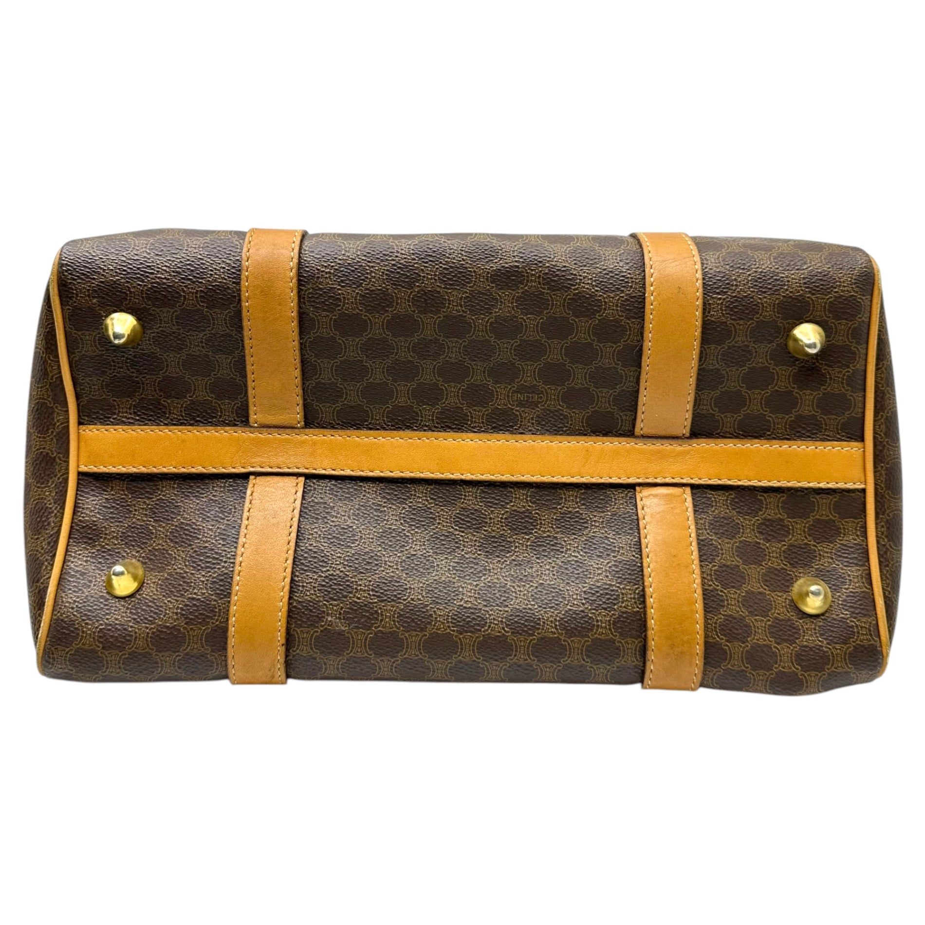 CELINE(セリーヌ) Macadam Pattern Mini Boston Bag マカダム柄 ミニ ボストン バッグ M11 ベージュ×ブラウン ハンド OLD オールド ヴィンテージ