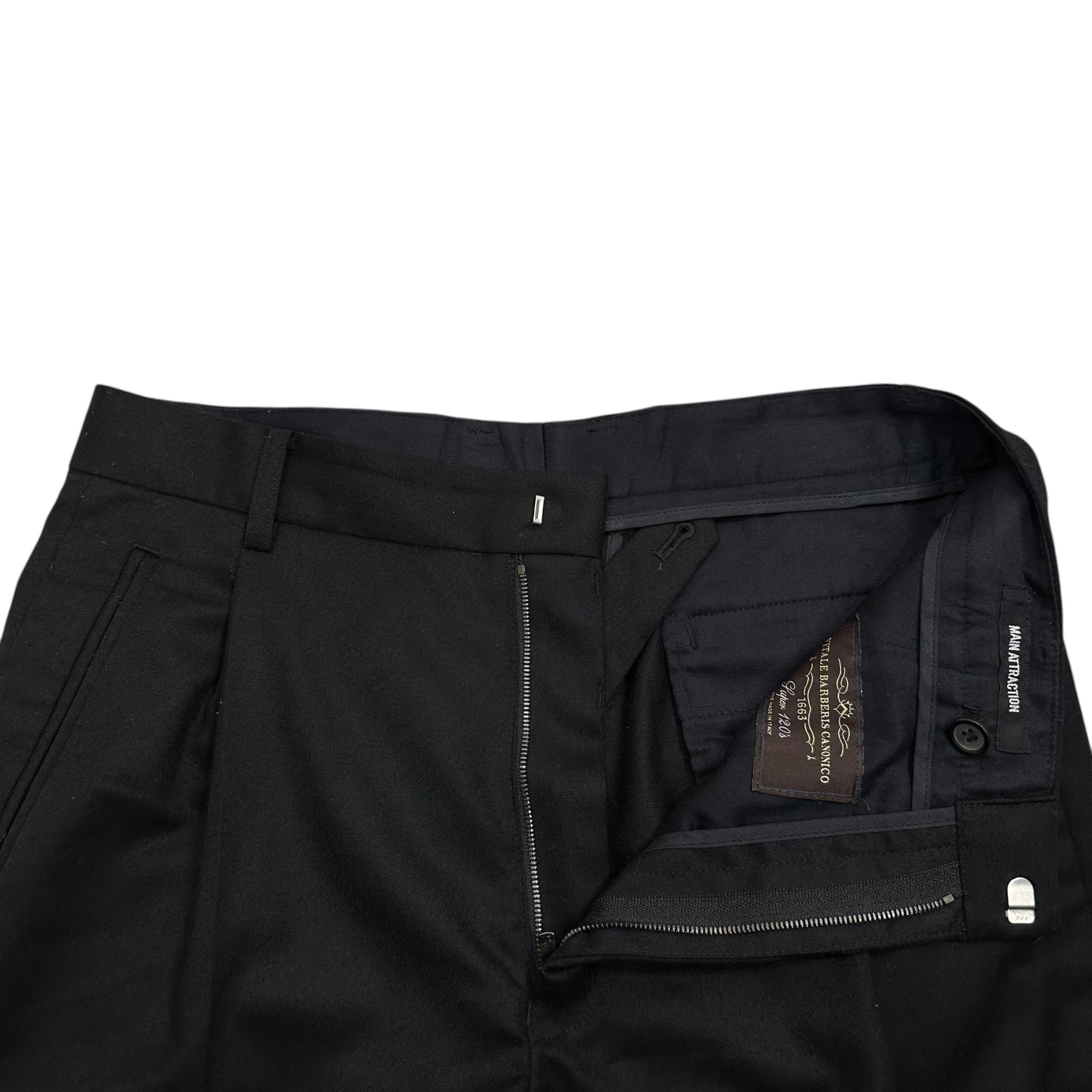 MAIN ATTRACTION(メインアトラクション) VITALE BARBERIS CANONICO Super 120’s Wool slacks ウール スラックス 4LI 9307 6004 1 ブラック パンツ