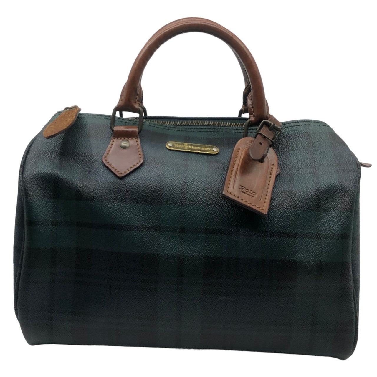 POLO RALPH LAUREN(ポロラルフローレン) old check mini boston bag オールド チェック ミニボストン バッグ グリーン