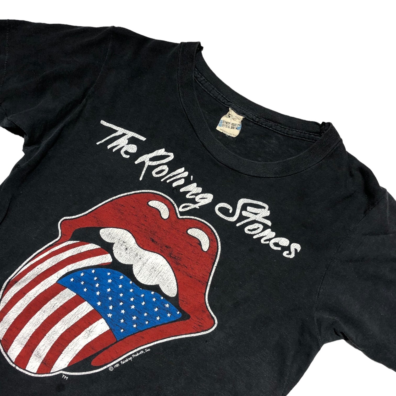 ROLLING STONES(ローリングストーン) 1981 © ”NORTH AMERICAN TOUR” ノース アメリカ ツアー ヴィンテージ Tシャツ S ブラック 80’s 80年代 バンド SCREEN STARS ロゴ