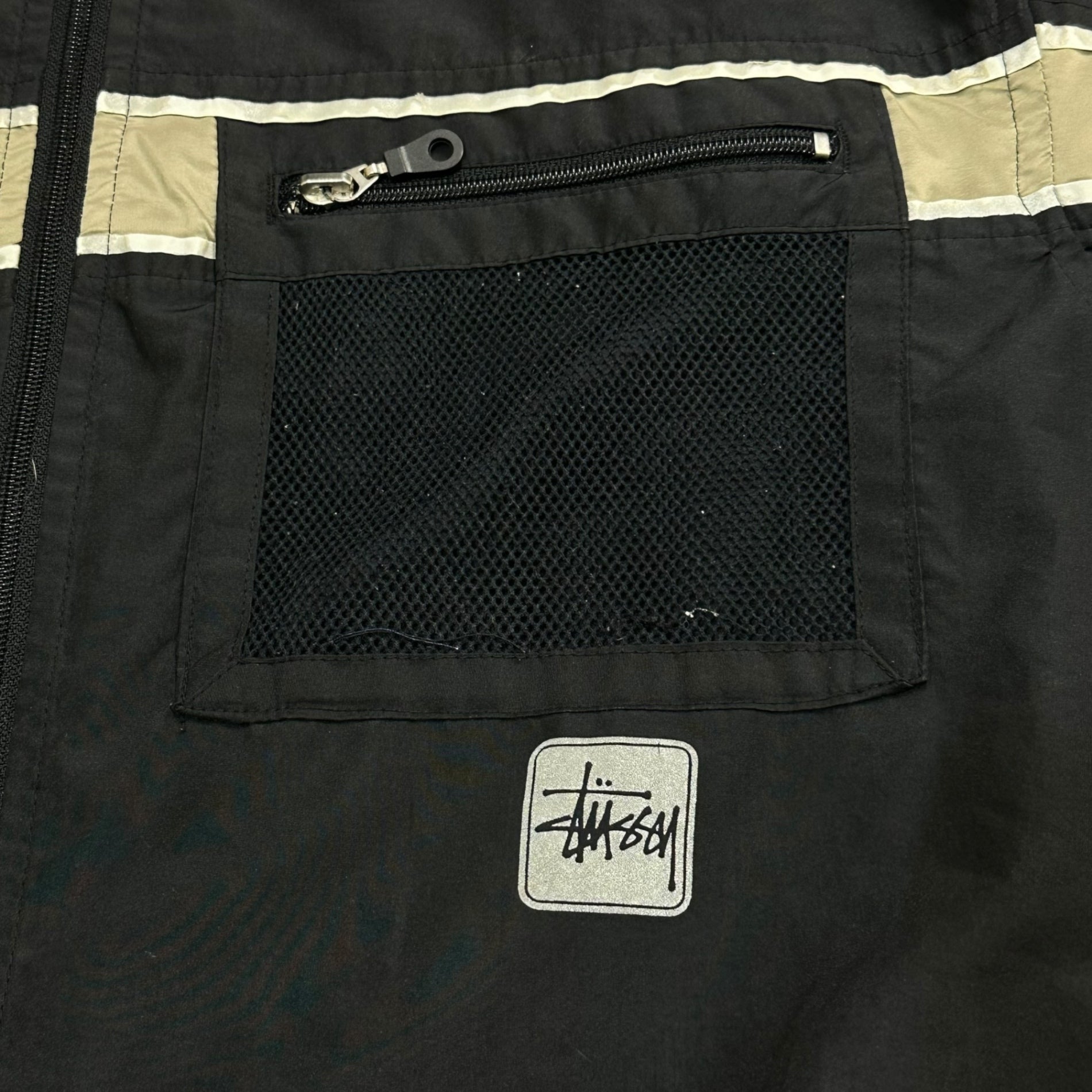 STUSSY SPORT(ステューシー スポーツ) 00's Logo Tech Nylon Hooded Jacket Parka ロゴ テック ナイロン フーデッド ジャケット パーカー L ブラック Y2K
