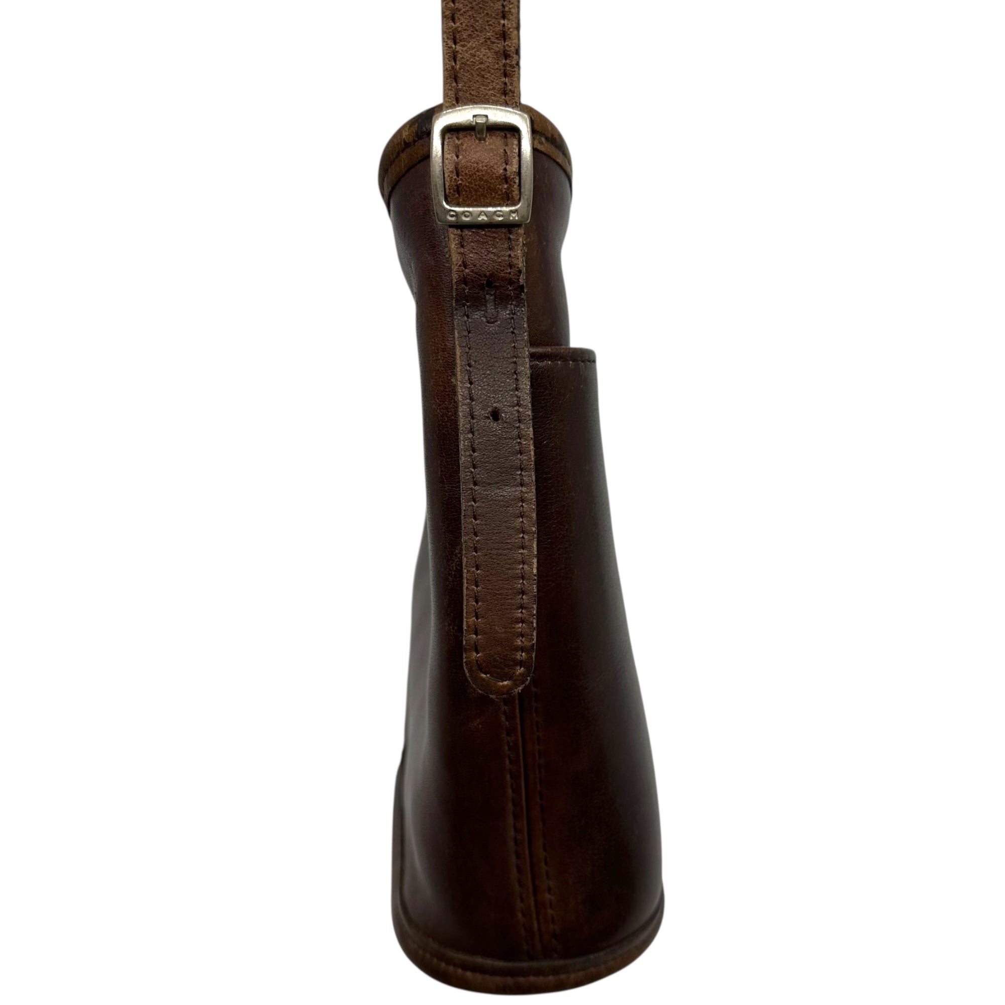 OLD COACH(オールドコーチ) Vintage Leather Shoulder Succotch Bag ヴィンテージ レザー ショルダー サコッシュ バッグ ダークブラウン
