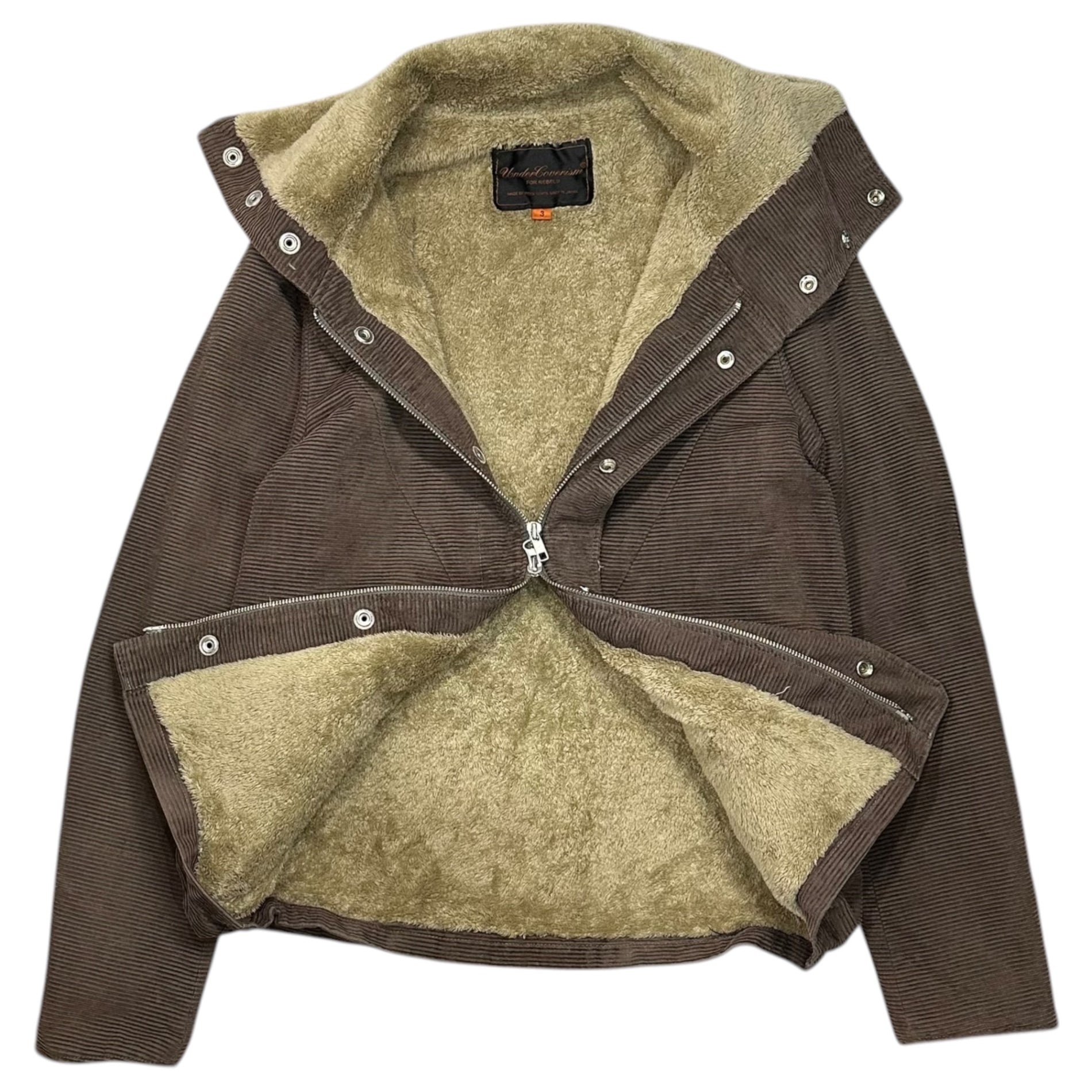 UNDERCOVERISM(アンダーカバイズム) 05AW ARTS&CRAFTS Corduroy Fleece Zip Jacket コーデュロイ ボア ジップ ジャケット 5A215-B8 3 ブラウン 00's アーカイブ