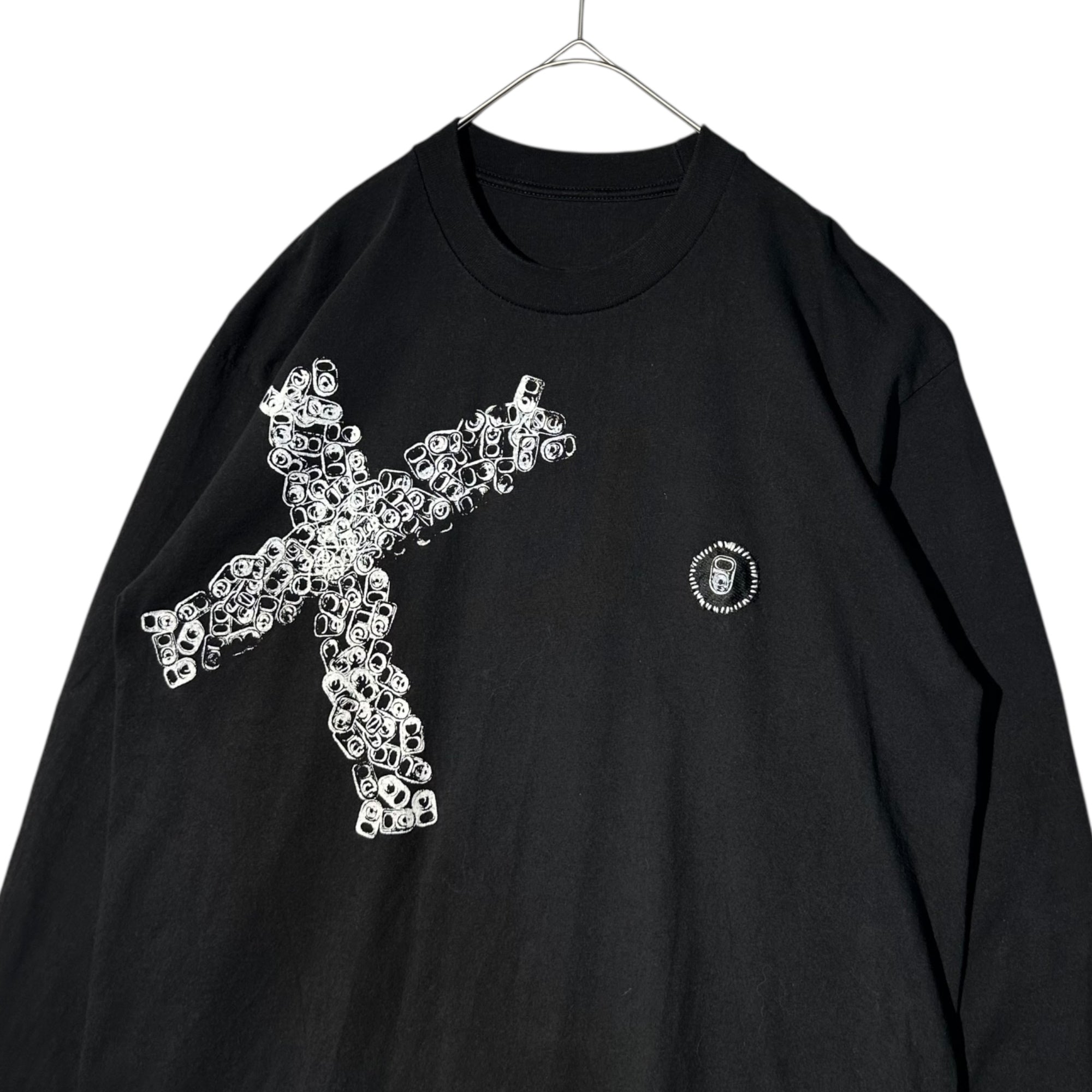 COMME des GARCONS×ANTI PULL TAB(コムデギャルソン×山崎良太) 23AW TRADING MUSEUM Pull Tab Graphic Print L/S T-Shirt プルタブ グラフィック プリント 長袖 Tシャツ QL-T005 XL ブラック AD2023
