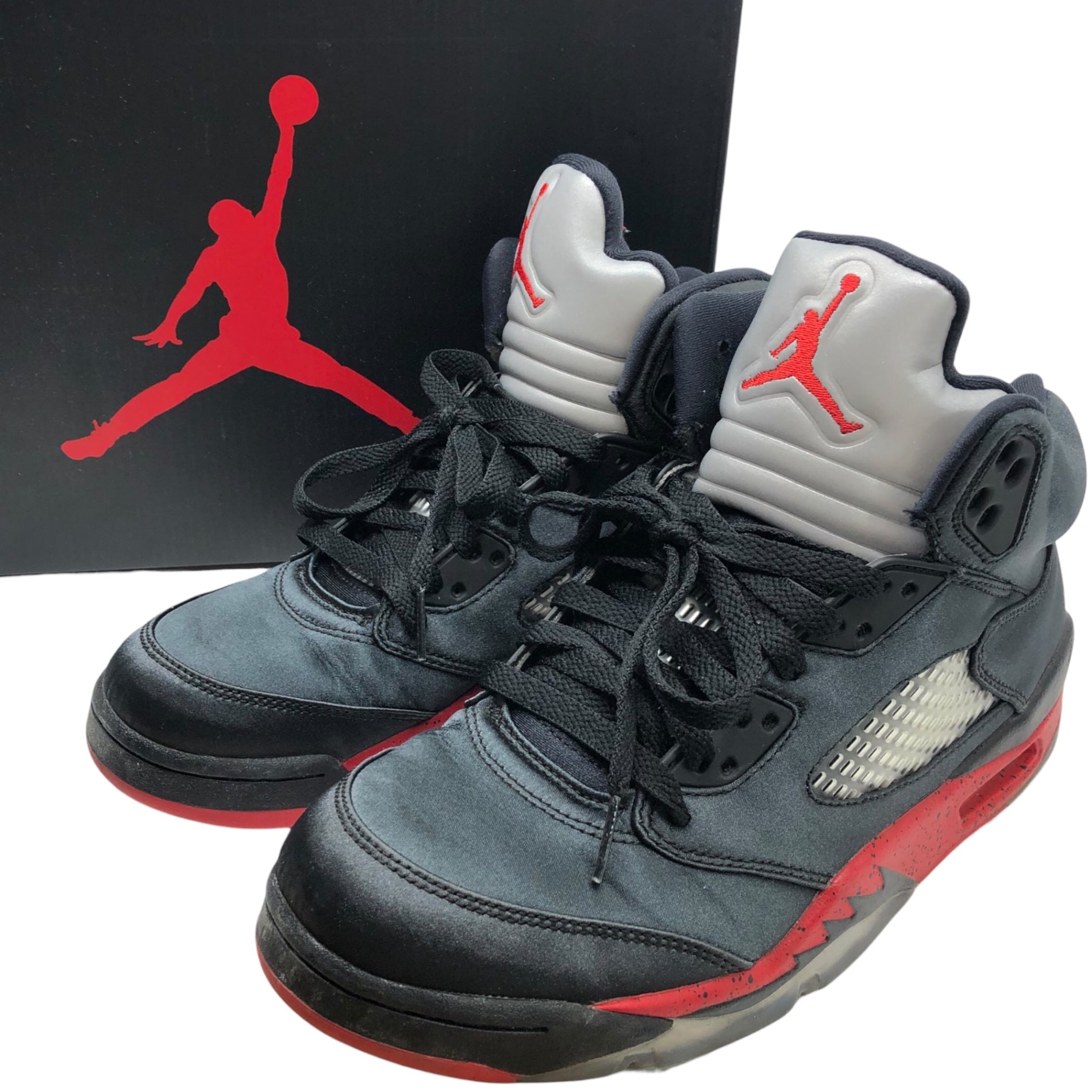 NIKE(ナイキ) Air Jordan 5 Satin "Bred" エアジョーダン 5 サテン ブレッド 136027-006 8(26cm) ブラック×レッド セメント