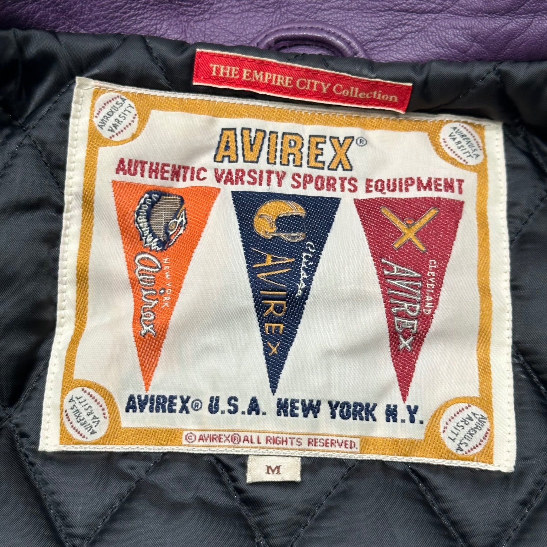 AVIREX(アヴィレックス) VARSITY JACKET CROWN LOGO ヴァーシティ ジャケット クラウン ロゴ 783-3250078 M パープル
