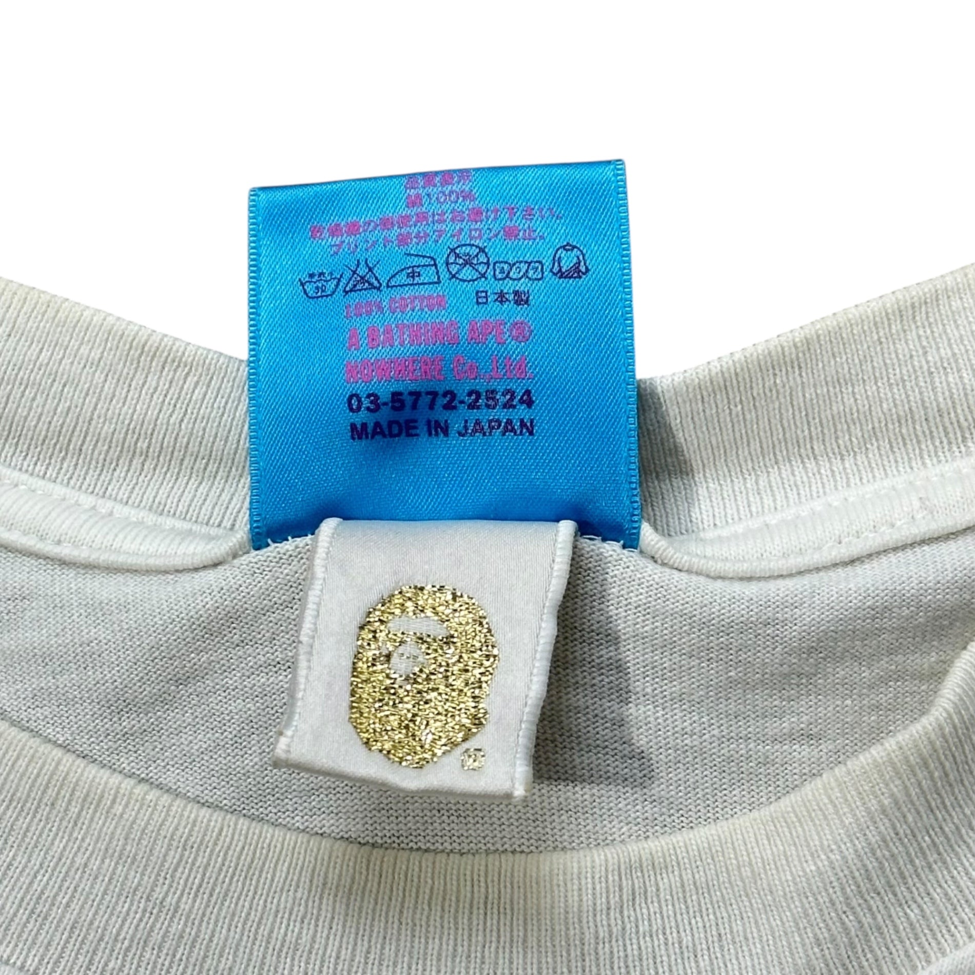 A BATHING APE(アベイシングエイプ) GENERALS PRINT T-SHIRT ジェネラルズ プリント Tシャツ L アイボリー