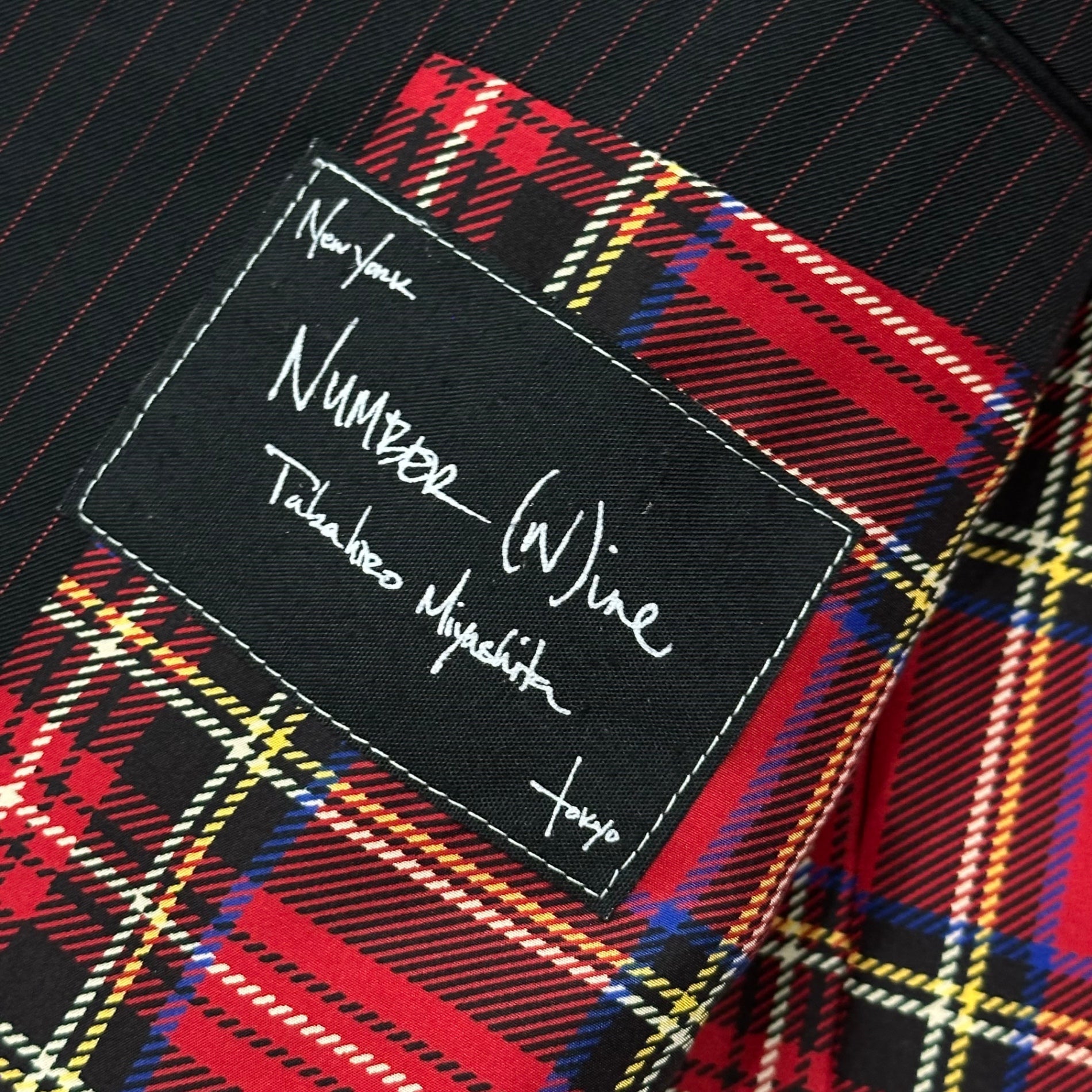 NUMBER (N)INE(ナンバーナイン) 2005SS ”Night Crawler” Pinstripe Tailored Jacket ナイトクローラー期 ピンストライプ テーラード ジャケット S05-NJ002B 3 ブラック×レッド テーラード 00's