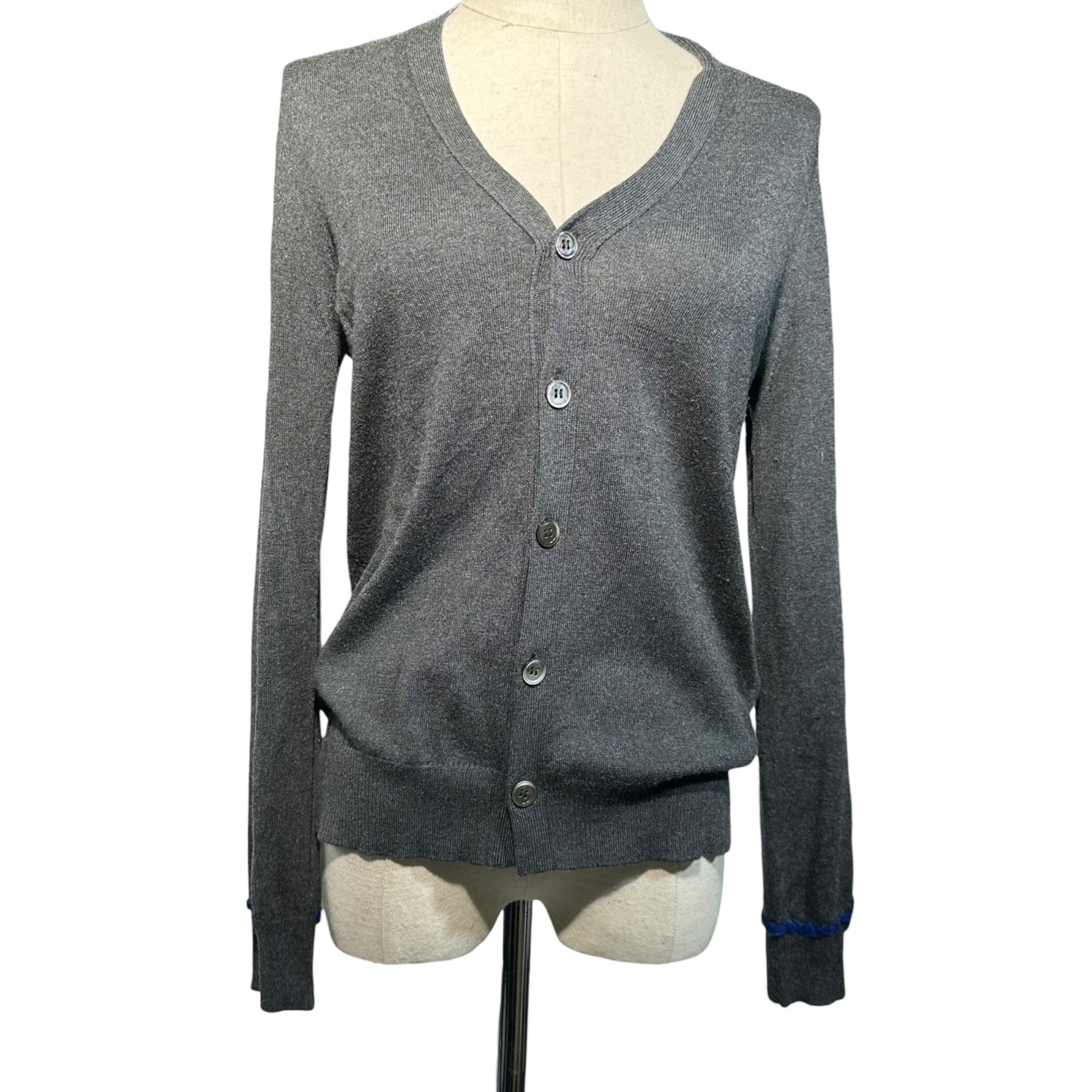 tricot COMME des GARCONS(トリココムデギャルソン) 14SS Silk Cashmere Button Cardigan シルク カシミヤ ボタン カーディガン TM-N002 FREE チャコールグレー AD2013