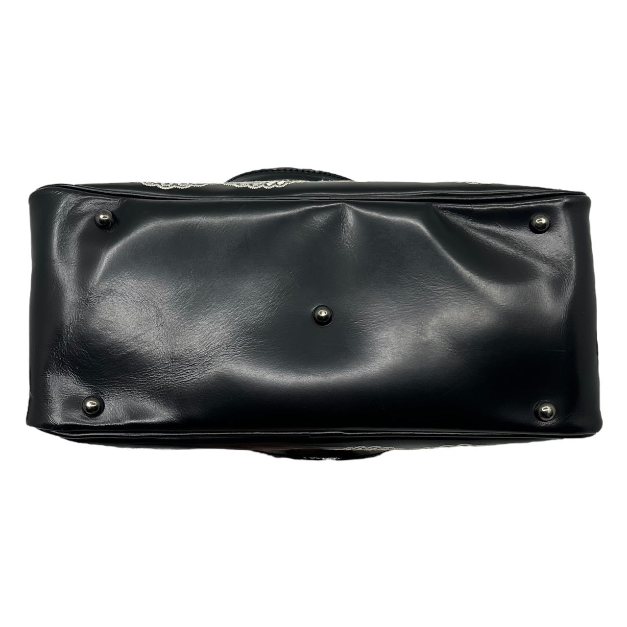 COMME des GARCONS JUNYA WATANABE(コムデギャルソンジュンヤワタナベ) レースハンドバッグ/カウレザー/牛革 JS-K202 ブラック×ホワイト