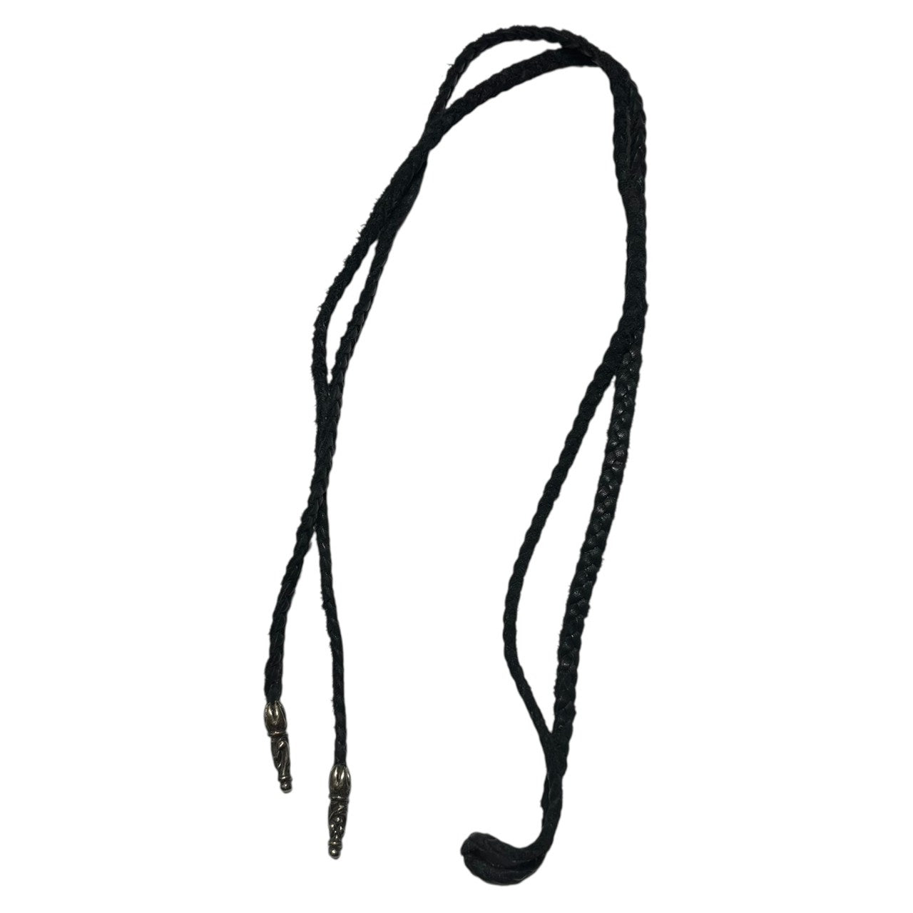CHROME HEARTS(クロムハーツ) FOTI BUFORD & LEATHER BRAID フォティ ビュフォード スカル ペンダント & レザー ブレード 革紐 シルバー×ブラック コラボ