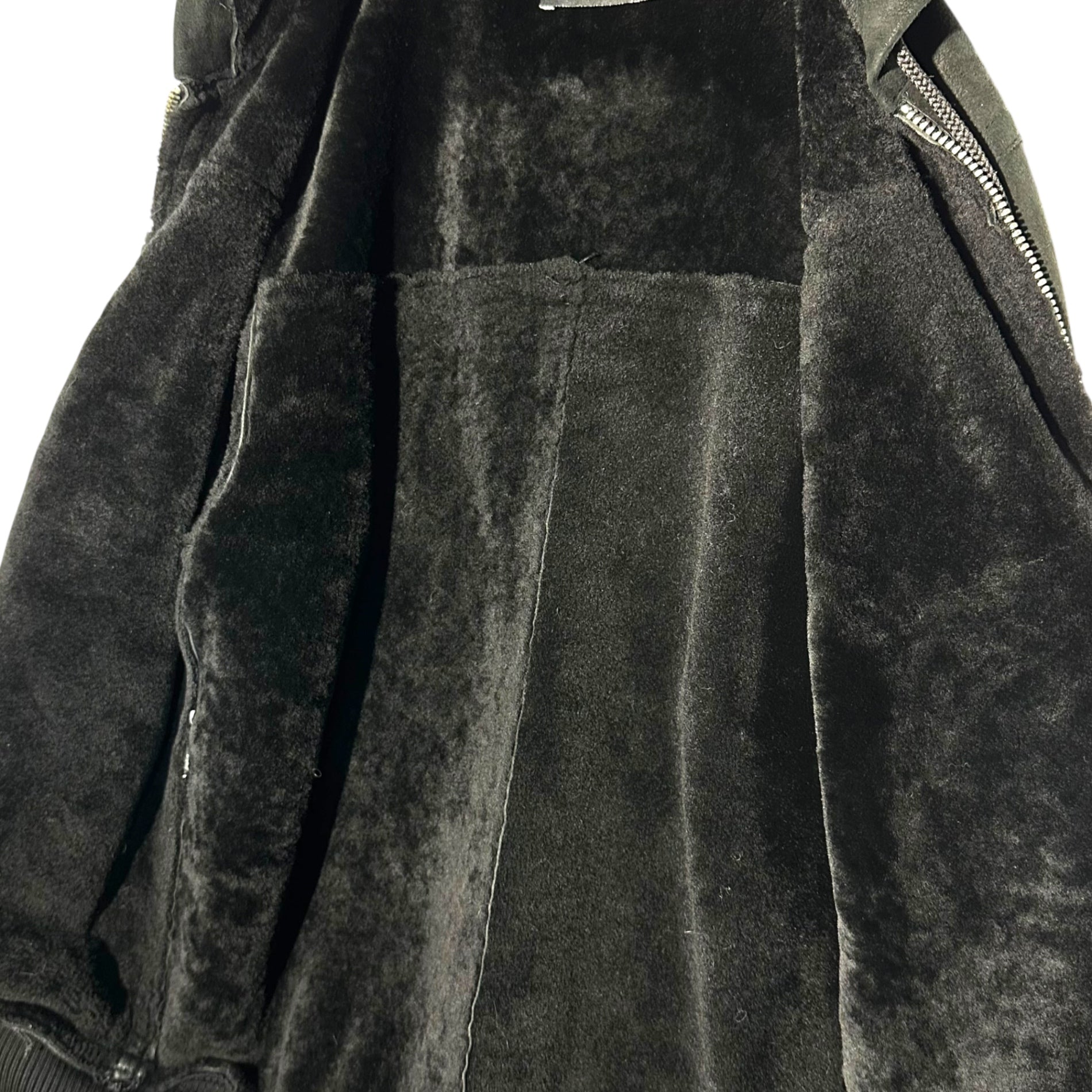 DOLCE&GABBANA(ドルチェ&ガッバーナドルガバ) Mouton Zip-Up Hoodie ムートン ジップ アップ パーカー 表記無(XS程度) ブラック ジャケット