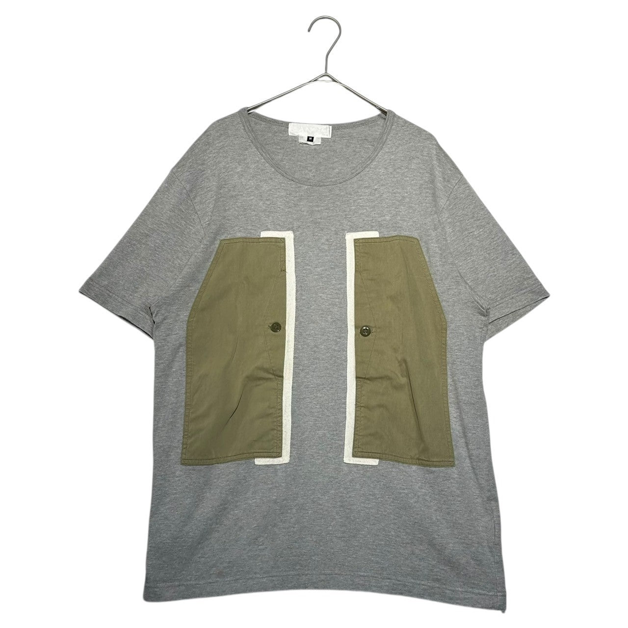 GANRYU(ガンリュウ) 17SS Tech Pocket Crew Neck T-Shirt テックポケット クルーネック Tシャツ ES-T014 M グレー×カーキ AD2016 廃版ブランド